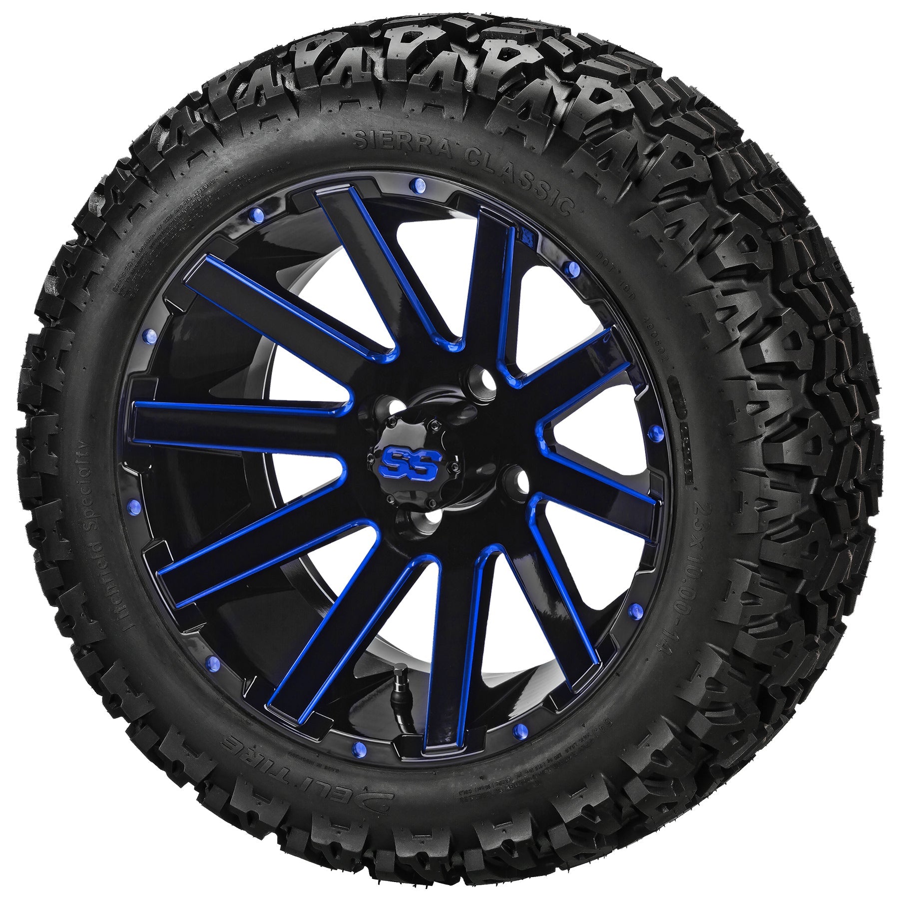 LSI 14' Venom Black & Blue Wheel and Lifted Tire Combo