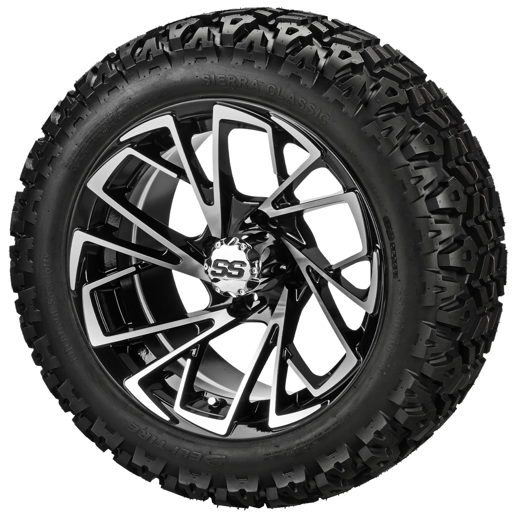 LSI 14' Stinger Black & Machined Wheel and Lifted Tire Combo
