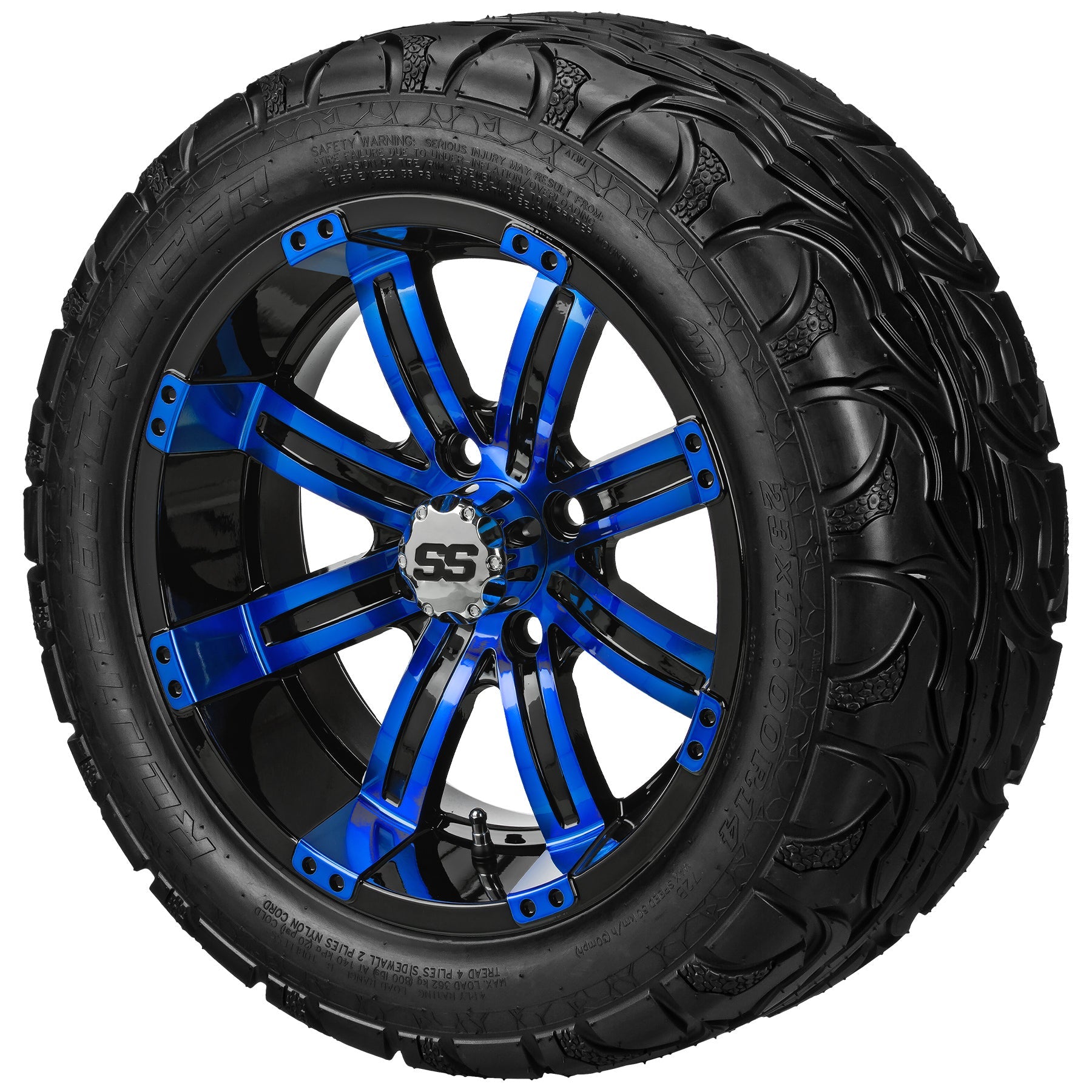 LSI 14' Casino Black & Blue Wheel and Lifted Tire Combo