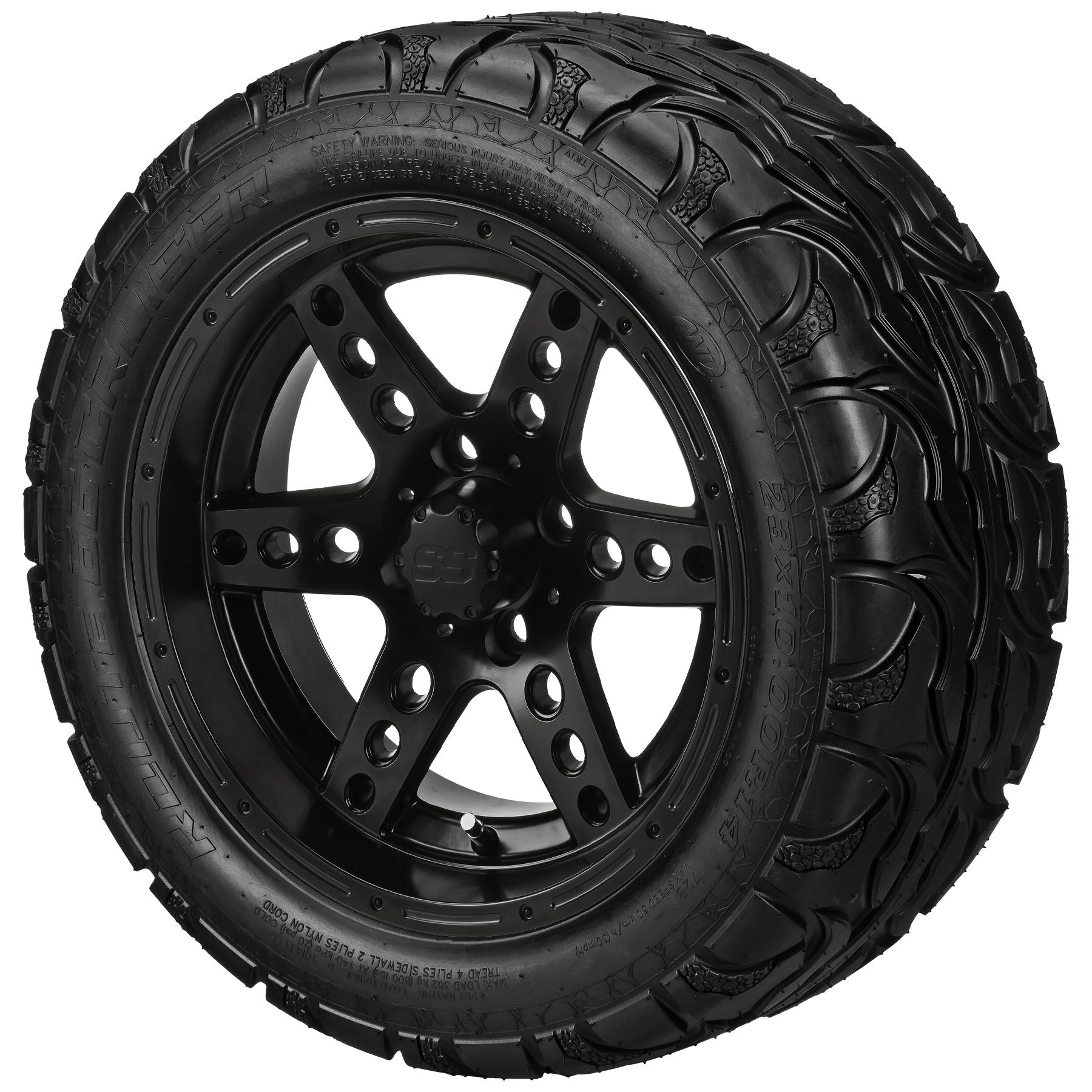 LSI 14' Chaos Matte Black Wheel and Lifted Tire Combo