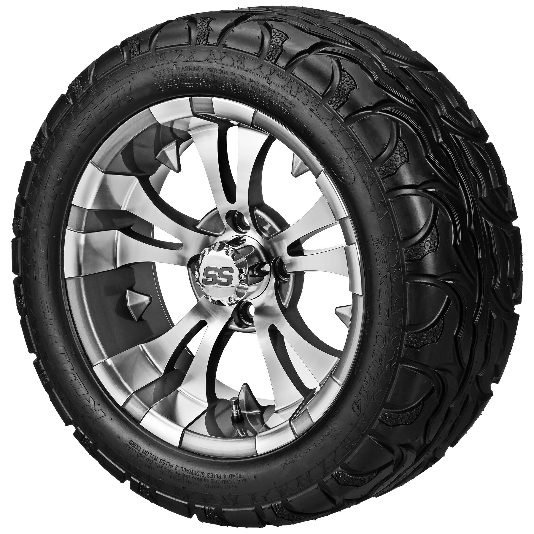 LSI 14' Warlock Gun Metal Gray & Machined Wheel and Lifted Tire Combo
