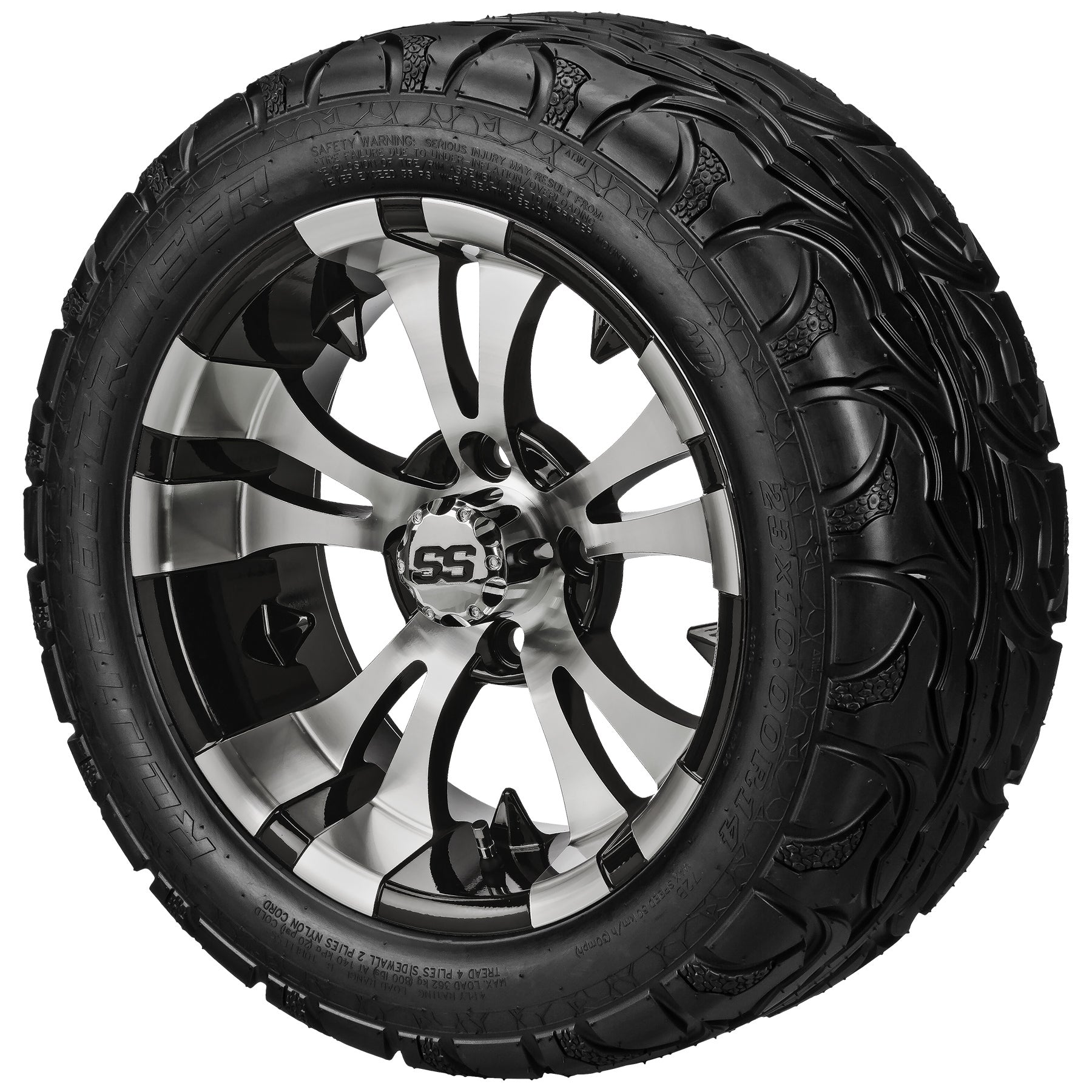 LSI 14' Warlock Black & Machined Wheel and Lifted Tire Combo