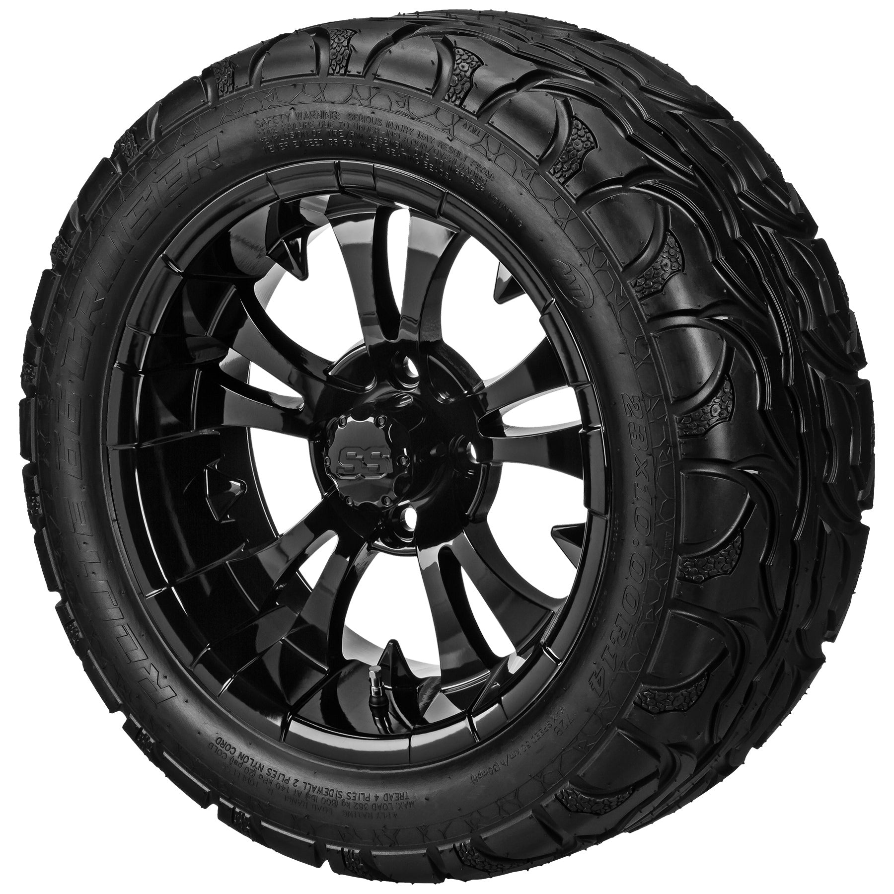 LSI 14' Warlock Gloss Black Wheel and Lifted Tire Combo