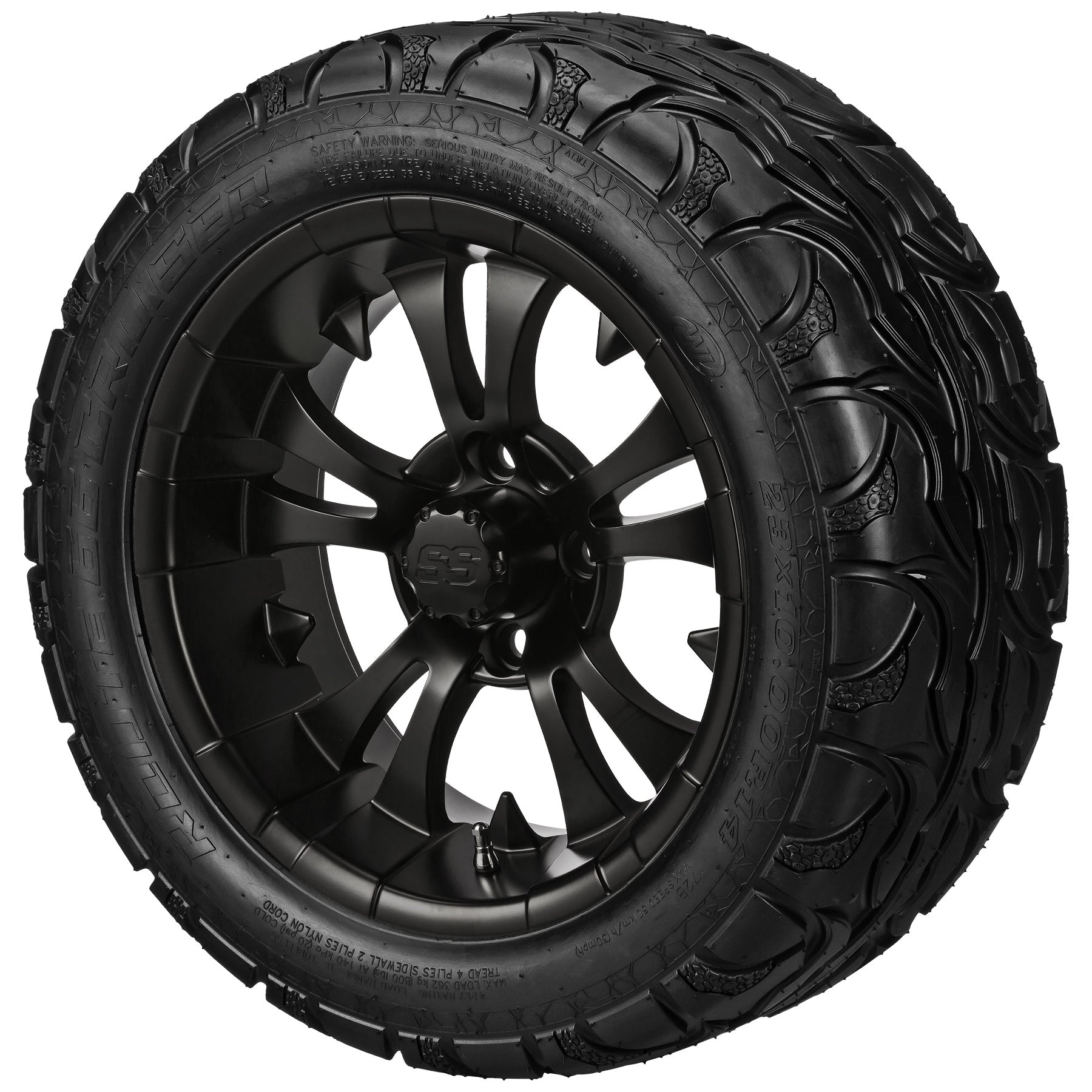 LSI 14' Warlock Matte Black Wheel and Lifted Tire Combo