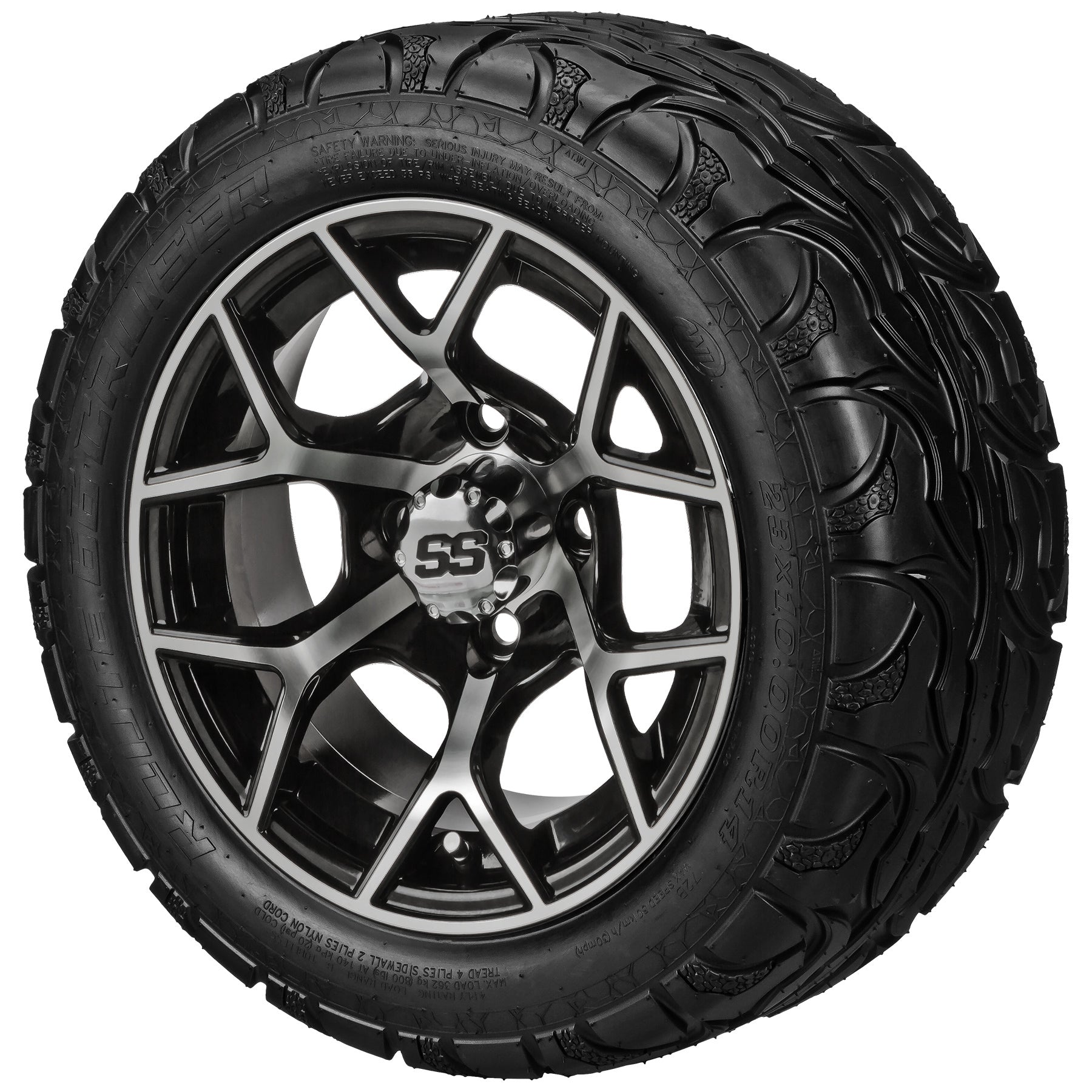 LSI 14' Ninja Black & Machined Wheel and Lifted Tire Combo