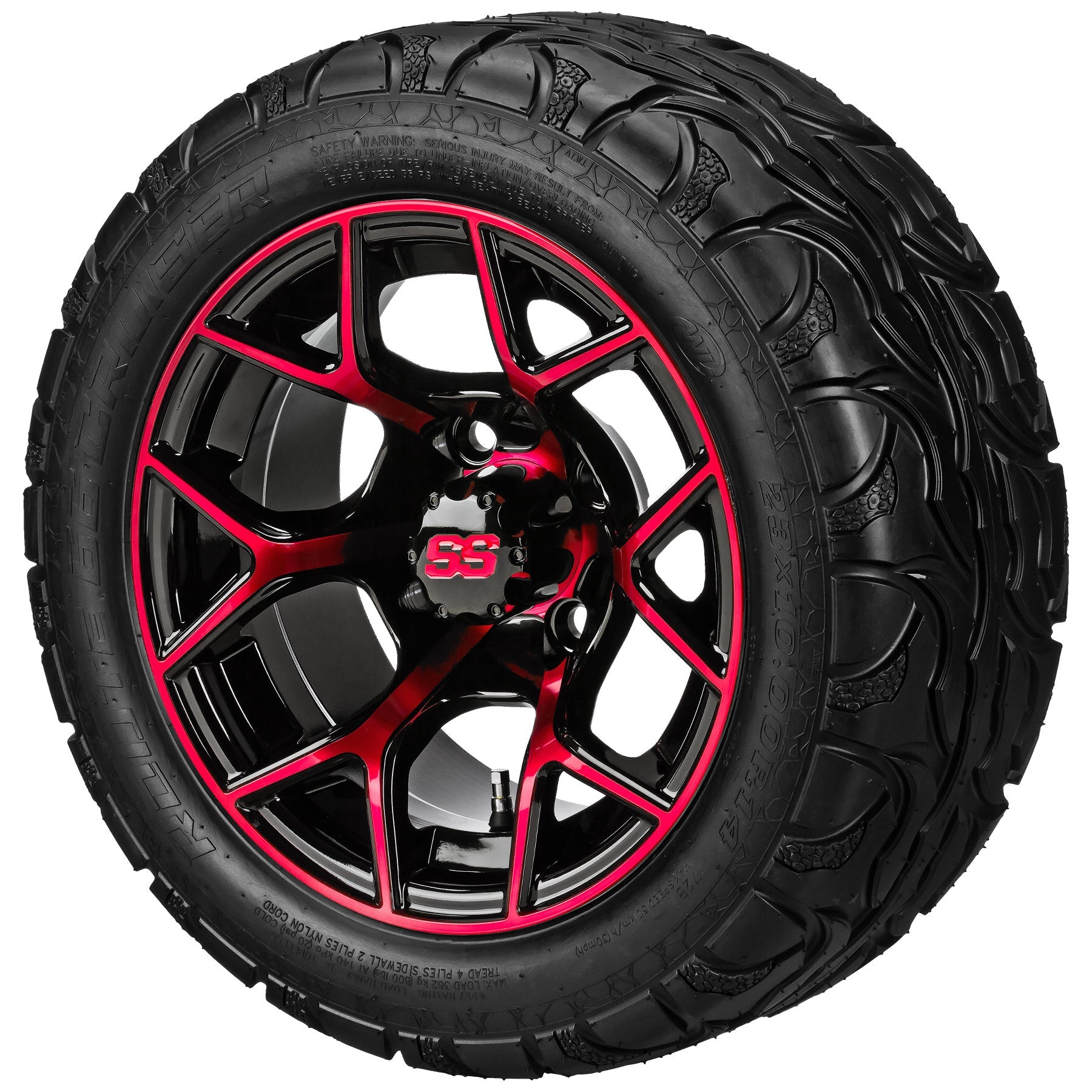 LSI 14' Ninja Black & Red Wheel and Lifted Tire Combo