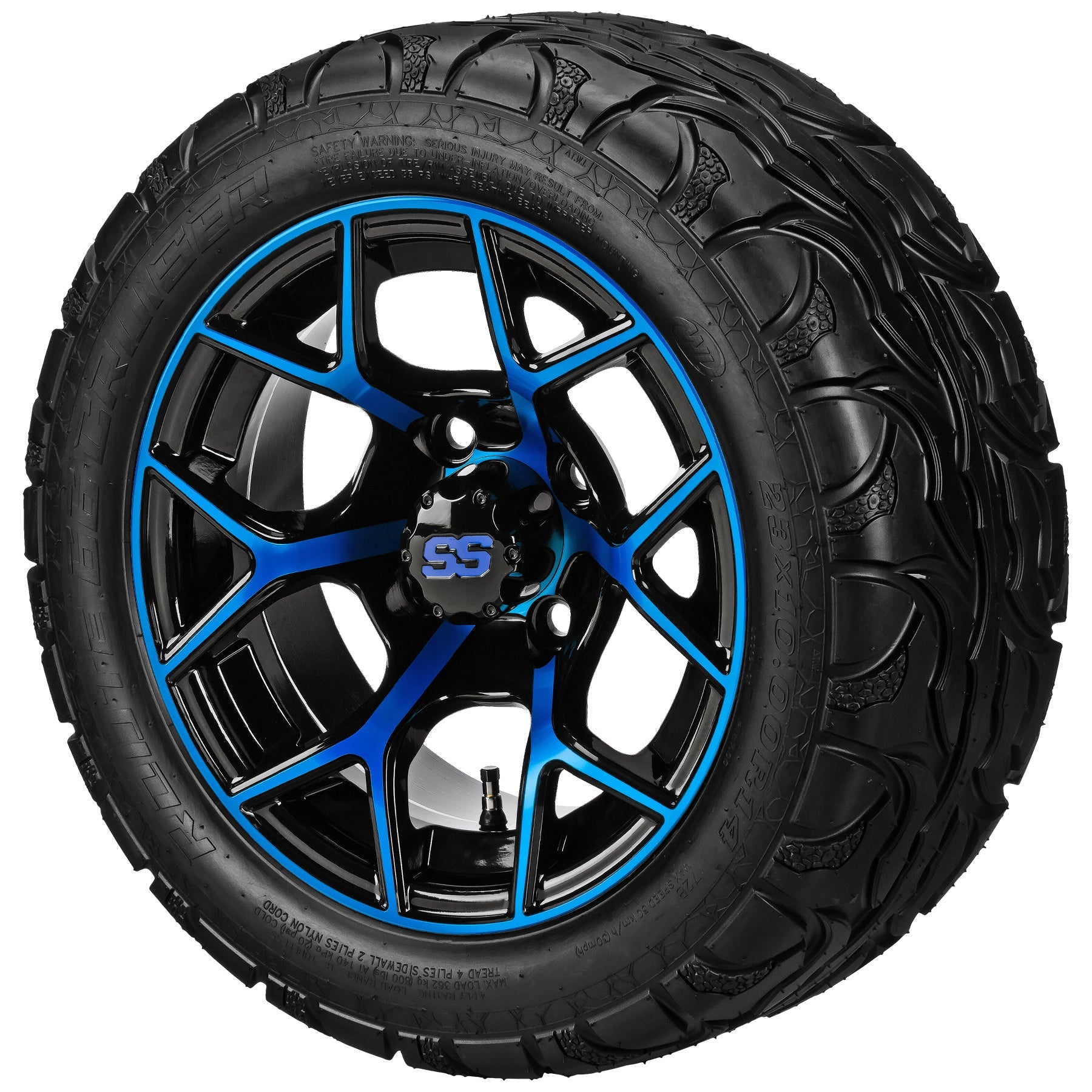LSI 14' Ninja Black & Blue Wheel and Lifted Tire Combo