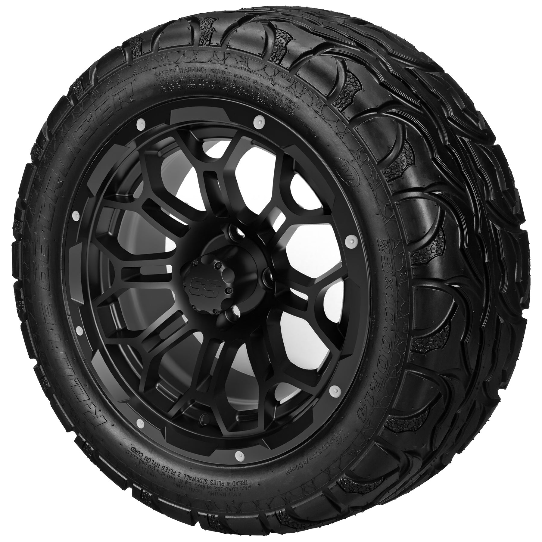 LSI 14' Hercules Gloss Black Wheel and Lifted Tire Combo
