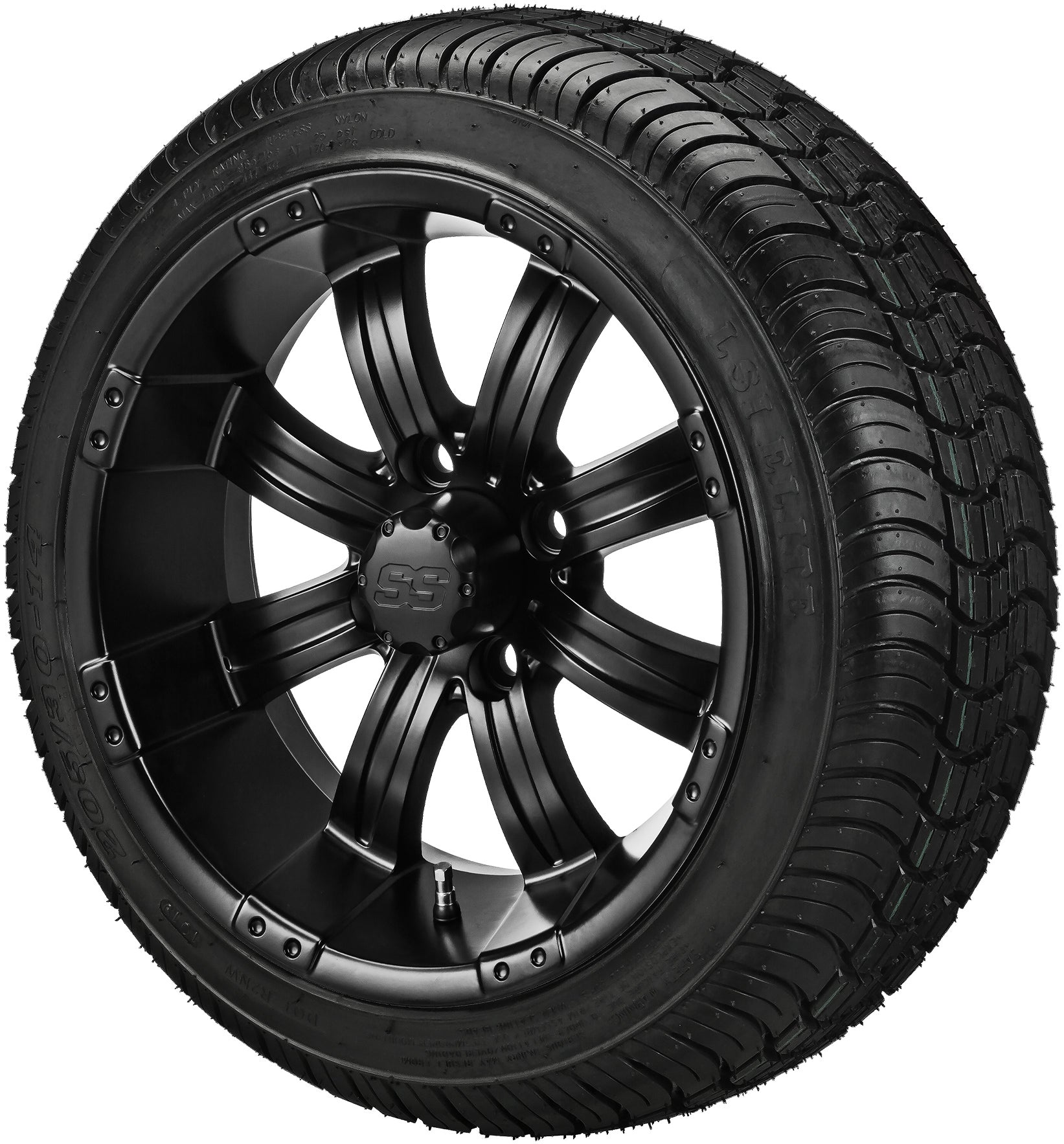 LSI 14' Casino Matte Black Wheel and Low Profile Tire Combo