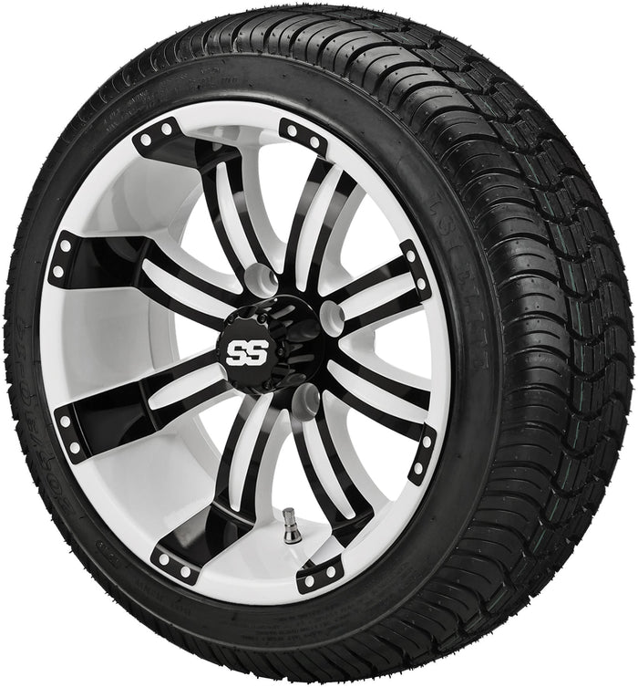 LSI 14' Casino White & Black Wheel and Low Profile Tire Combo
