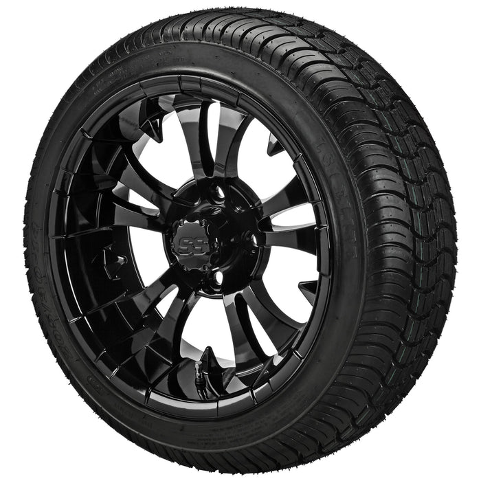 LSI 14' Warlock Gloss Black Wheel and Low Profile Tire Combo