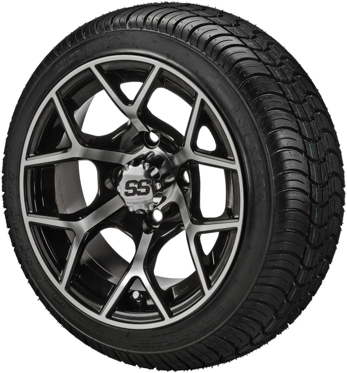 LSI 14' Ninja Black & Machined Wheel and Low Profile Tire Combo