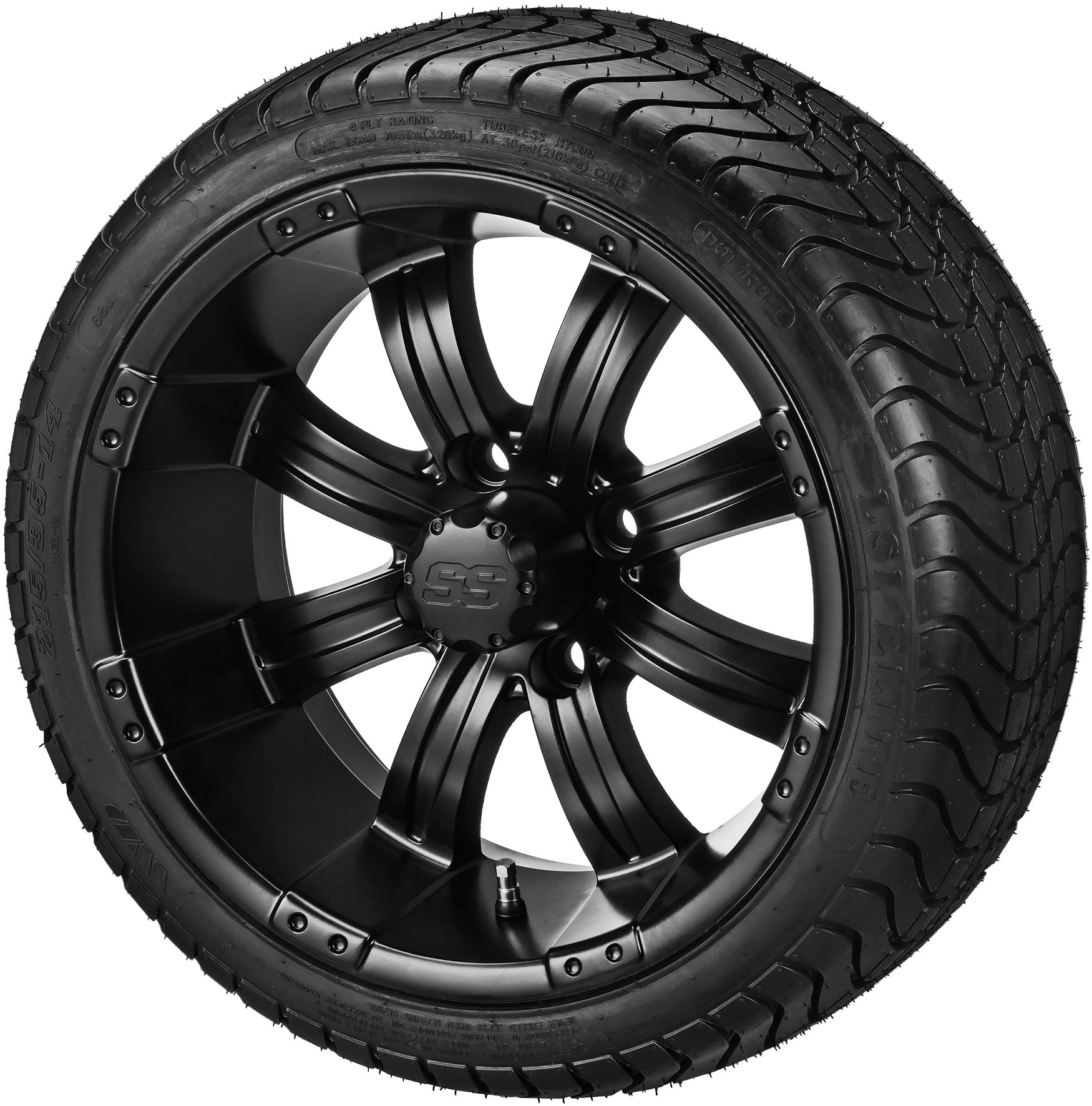 LSI 14' Casino Matte Black Wheel and Low Profile Tire Combo