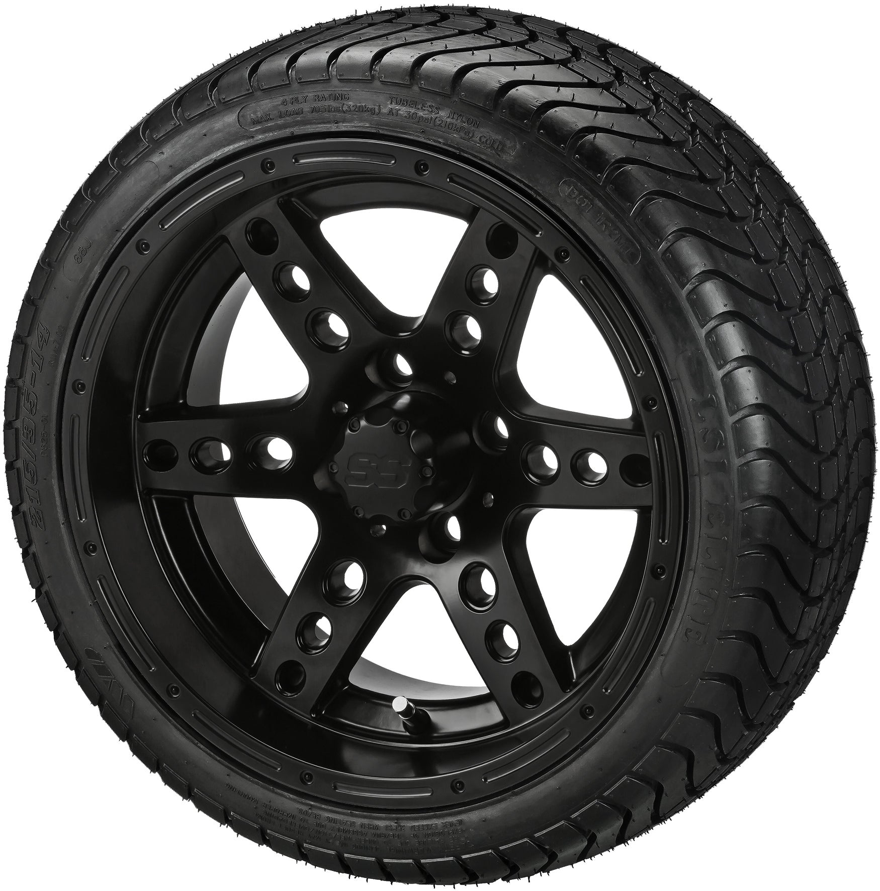 LSI 14' Chaos Matte Black Wheel and Low Profile Tire Combo