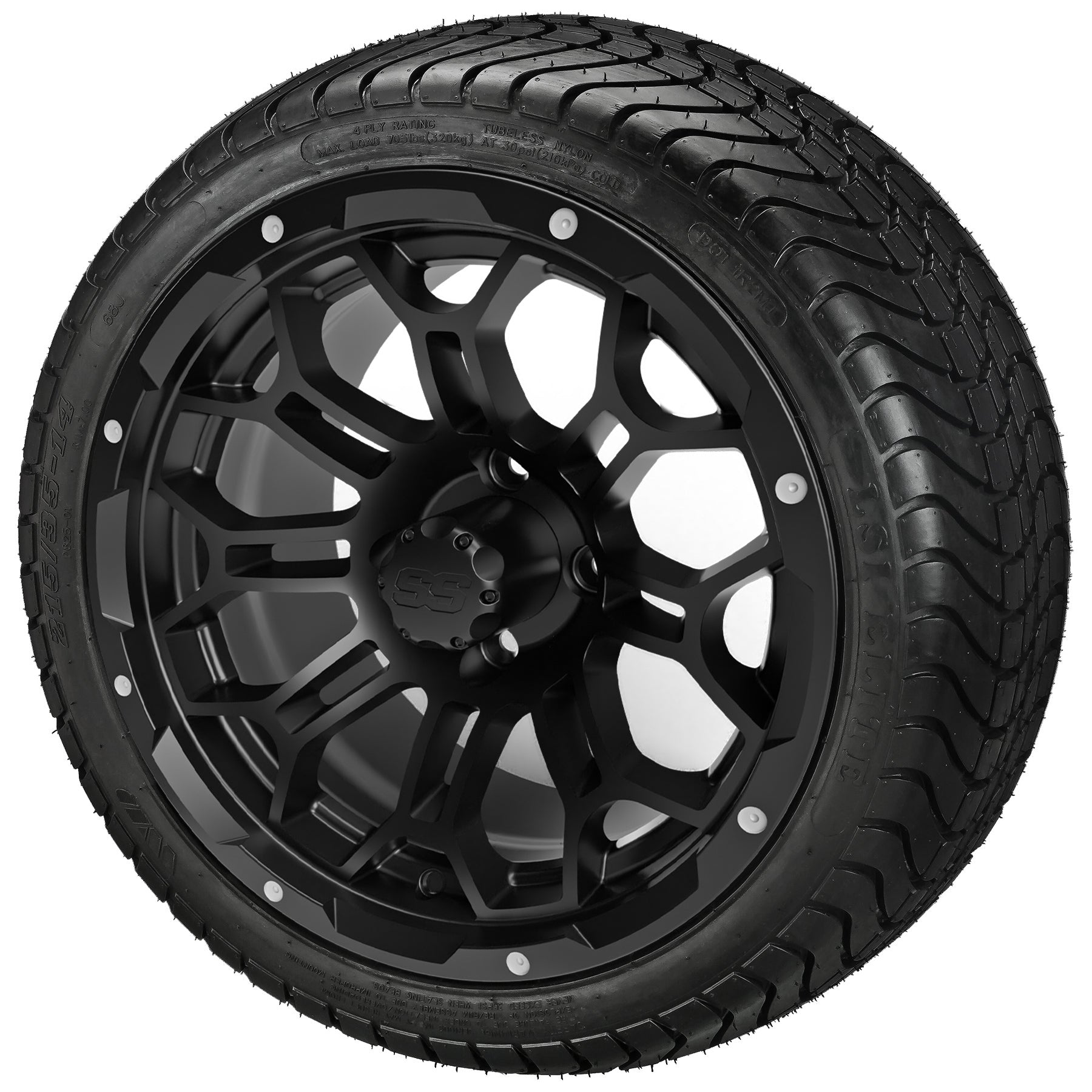 LSI 14' Hercules Gloss Black Wheel and Low Profile Tire Combo
