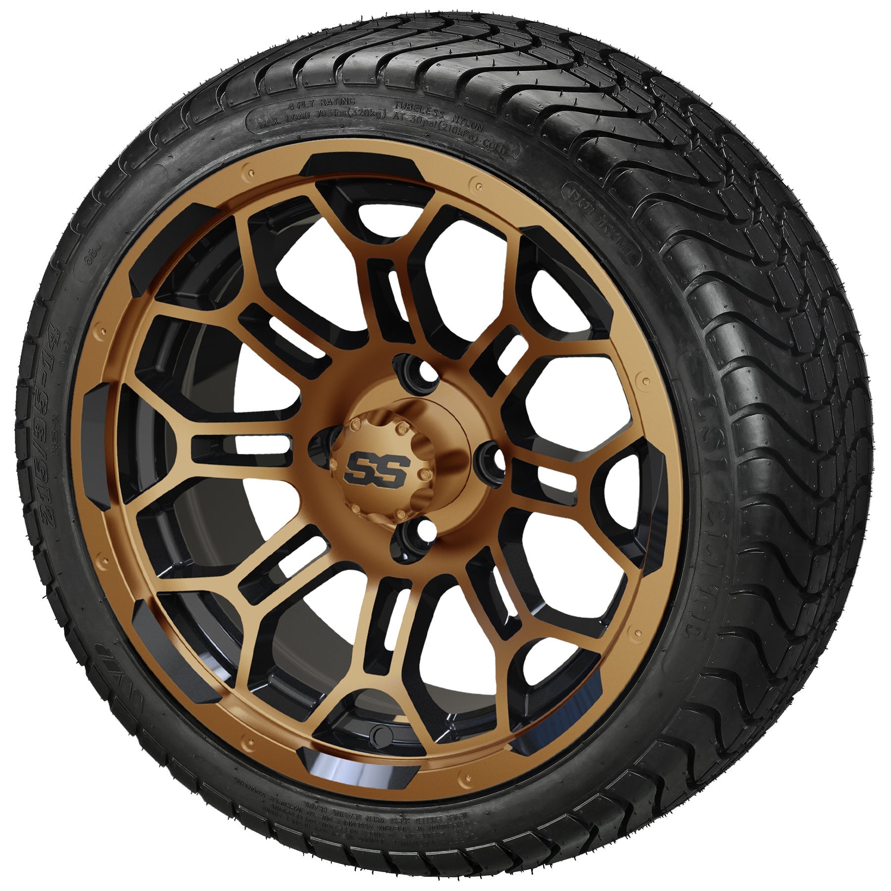 LSI 14' Hercules Black & Bronze Wheel and Low Profile Tire Combo
