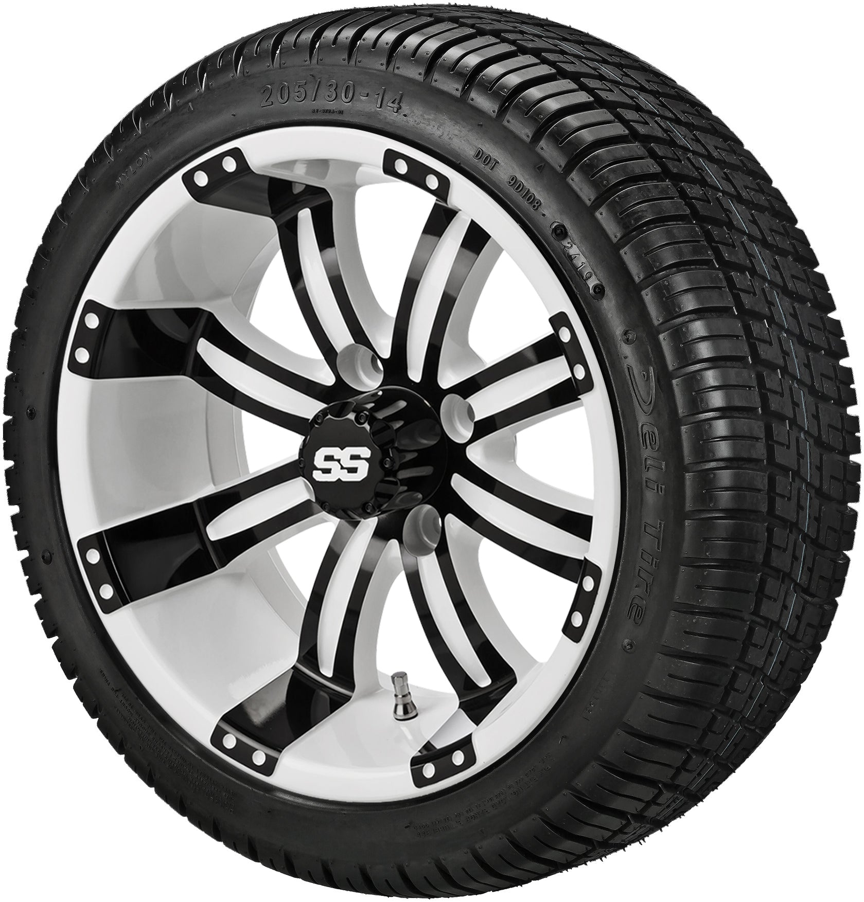 LSI 14' Casino White & Black Wheel and Low Profile Tire Combo