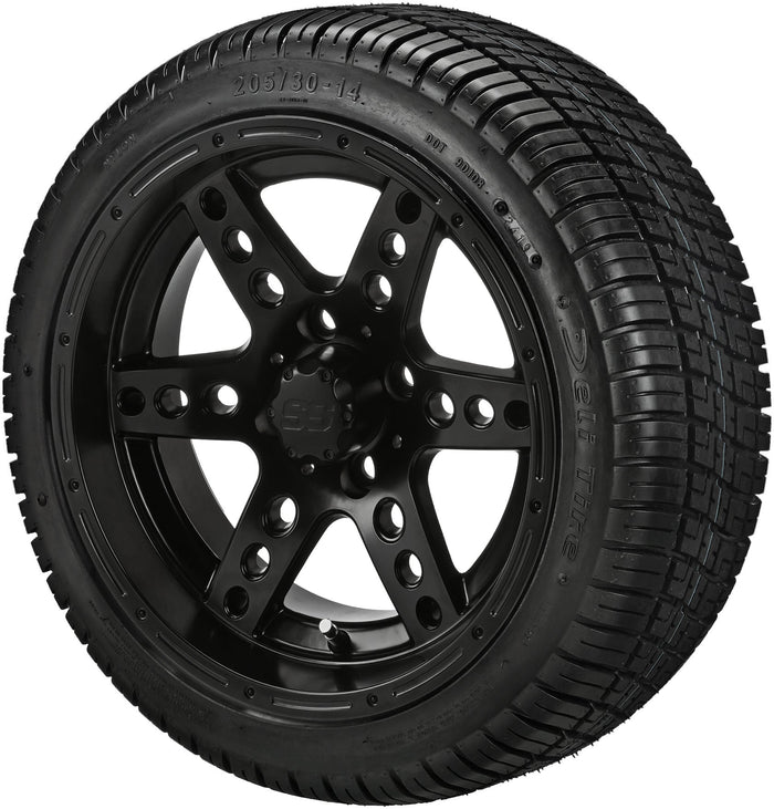 LSI 14' Chaos Matte Black Wheel and Low Profile Tire Combo