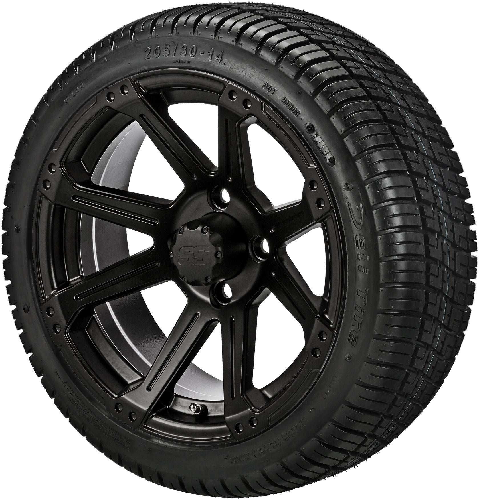 LSI 14' Rampage Matte Black Wheel and Low Profile Tire Combo