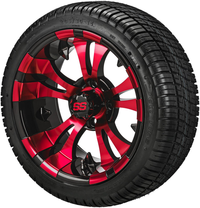 LSI 14' Warlock Black & Red Wheel and Low Profile Tire Combo