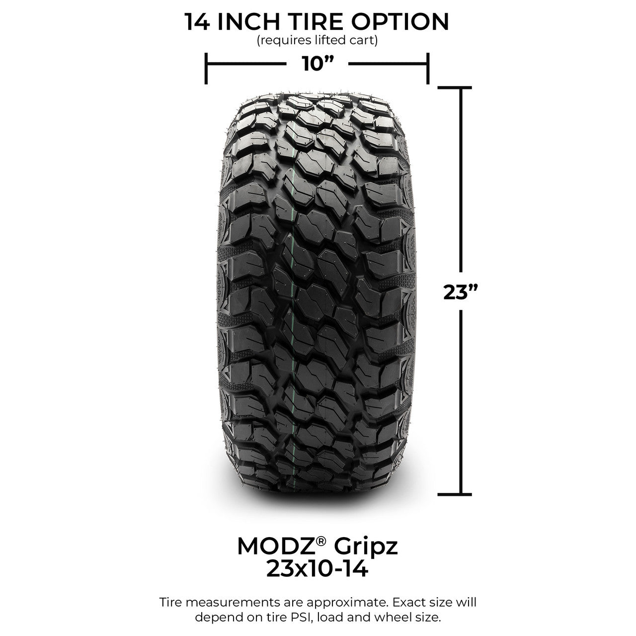 MODZ® 14" Galaxy Glossy White - Lifted Tires and Wheels Combo