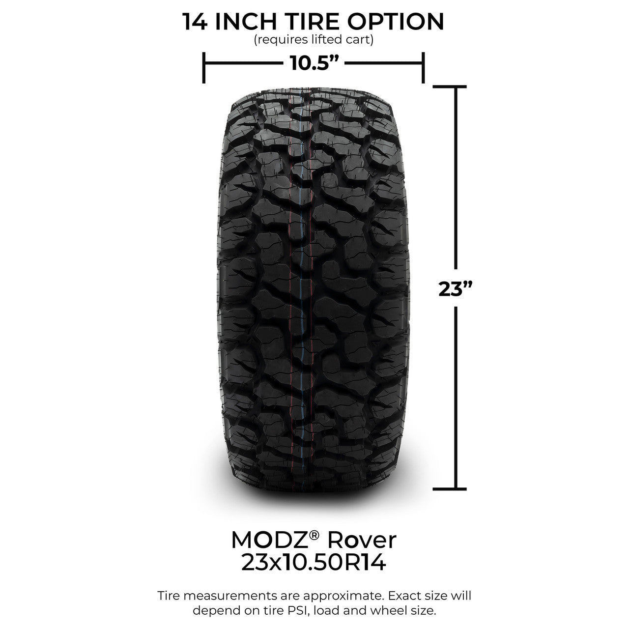 MODZ® 14" Enforcer Machined Black - Lifted Tires and Wheels Combo