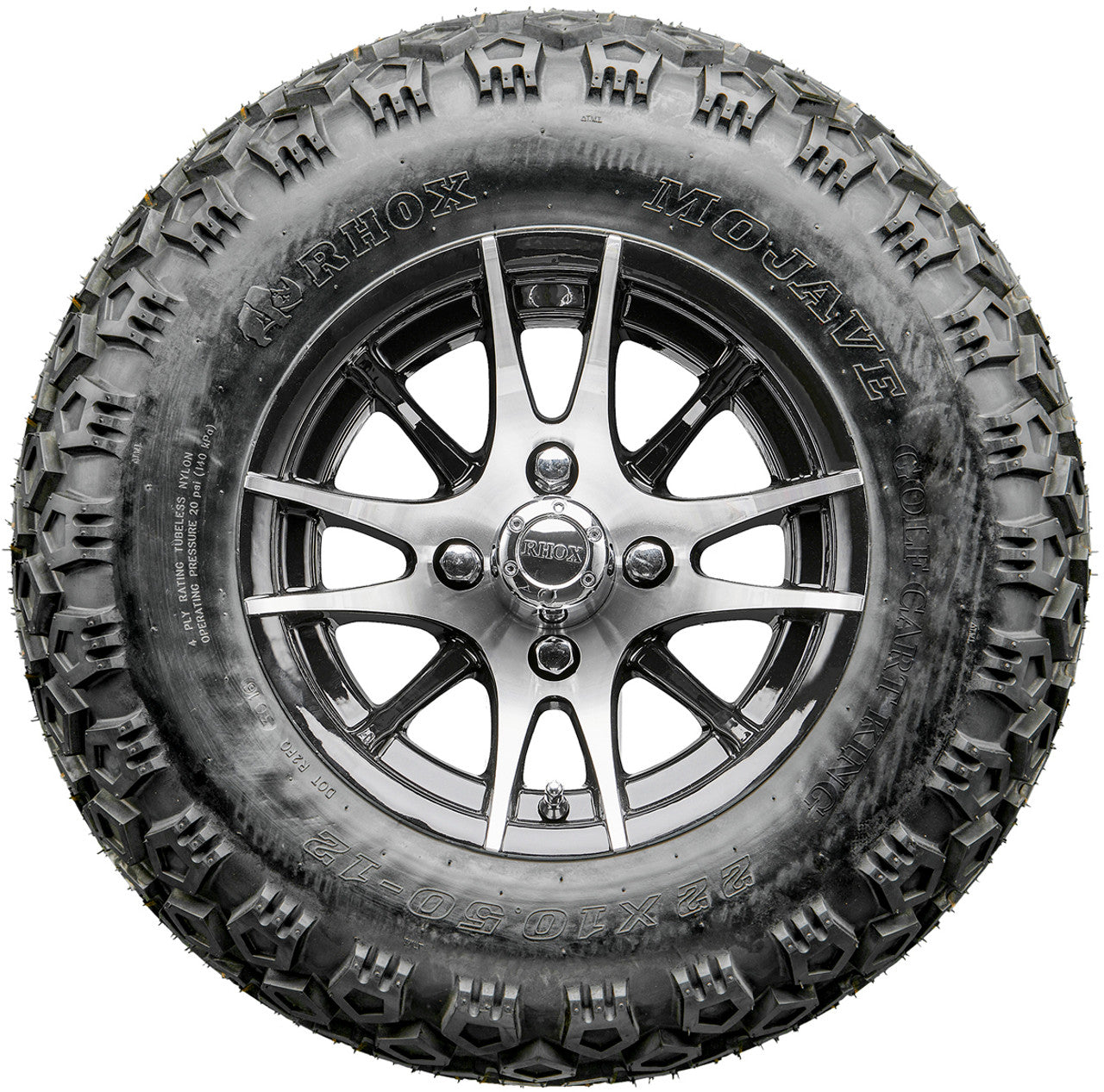 Golf Cart Wheels and Tires - RHOX RX101 Machined 12" - All-Terrain