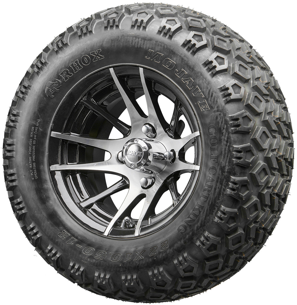 Golf Cart Wheels and Tires - RHOX RX101 Machined 12" - All-Terrain
