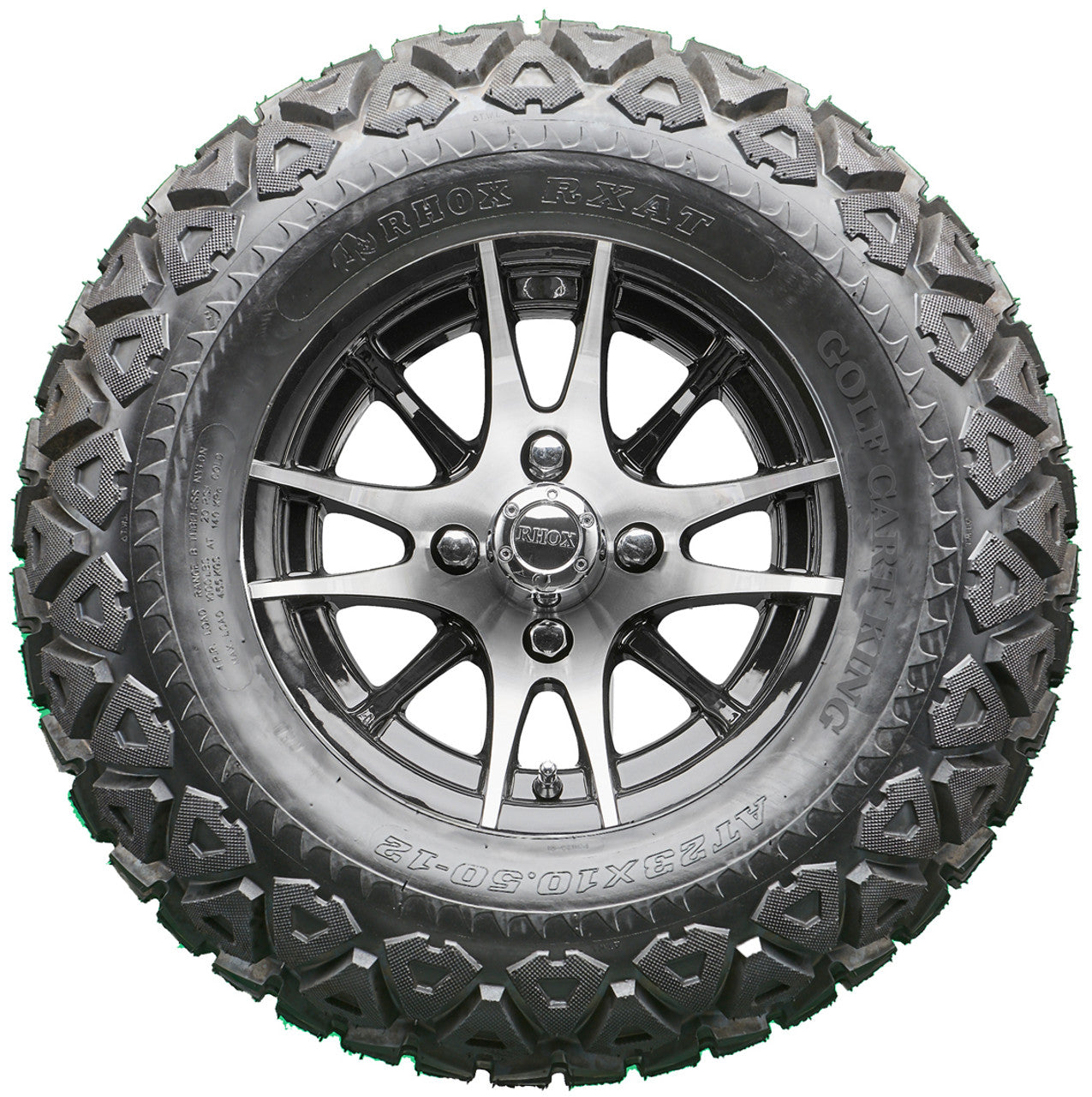 Golf Cart Wheels and Tires - RHOX RX101 Machined 12" - All-Terrain