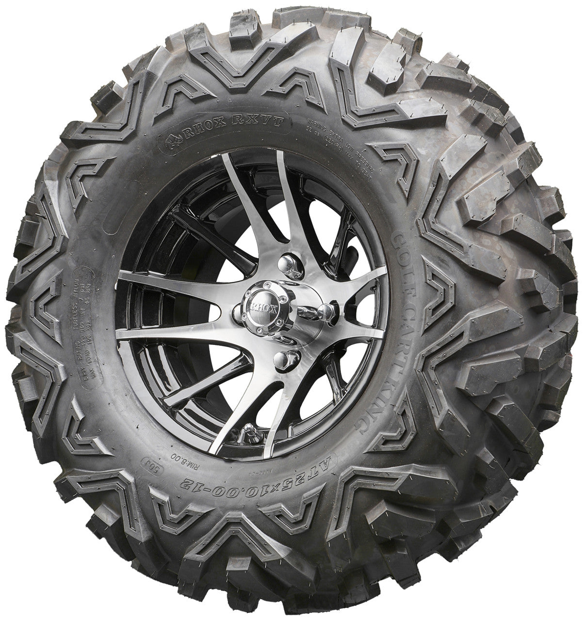 Golf Cart Wheels and Tires - RHOX RX101 Machined 12" - All-Terrain