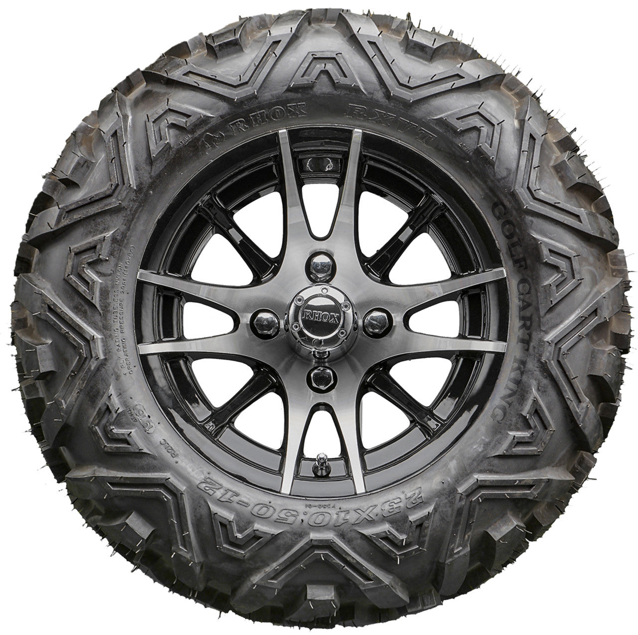 Golf Cart Wheels and Tires - RHOX RX101 Machined 12" - All-Terrain