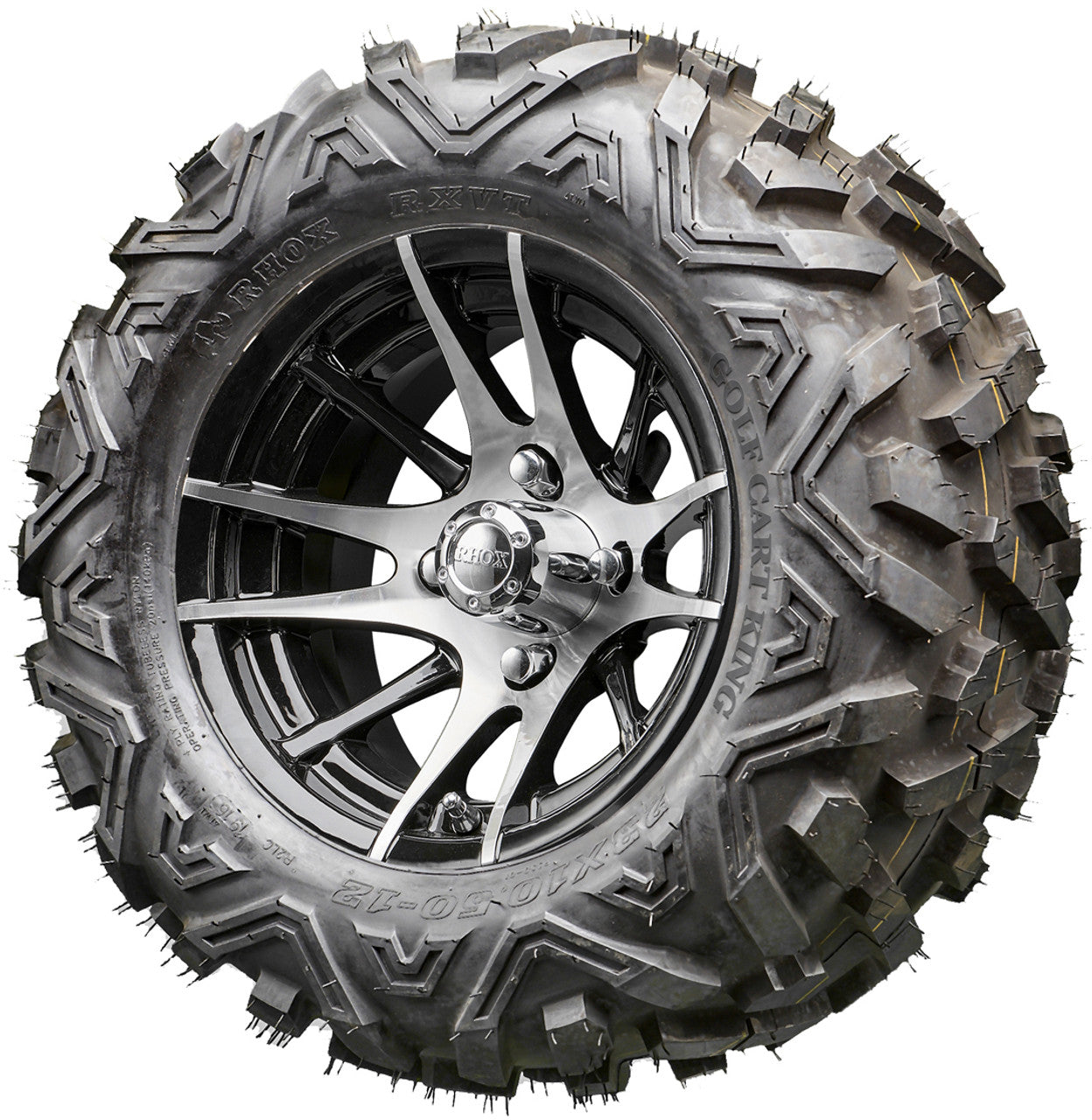 Golf Cart Wheels and Tires - RHOX RX101 Machined 12" - All-Terrain