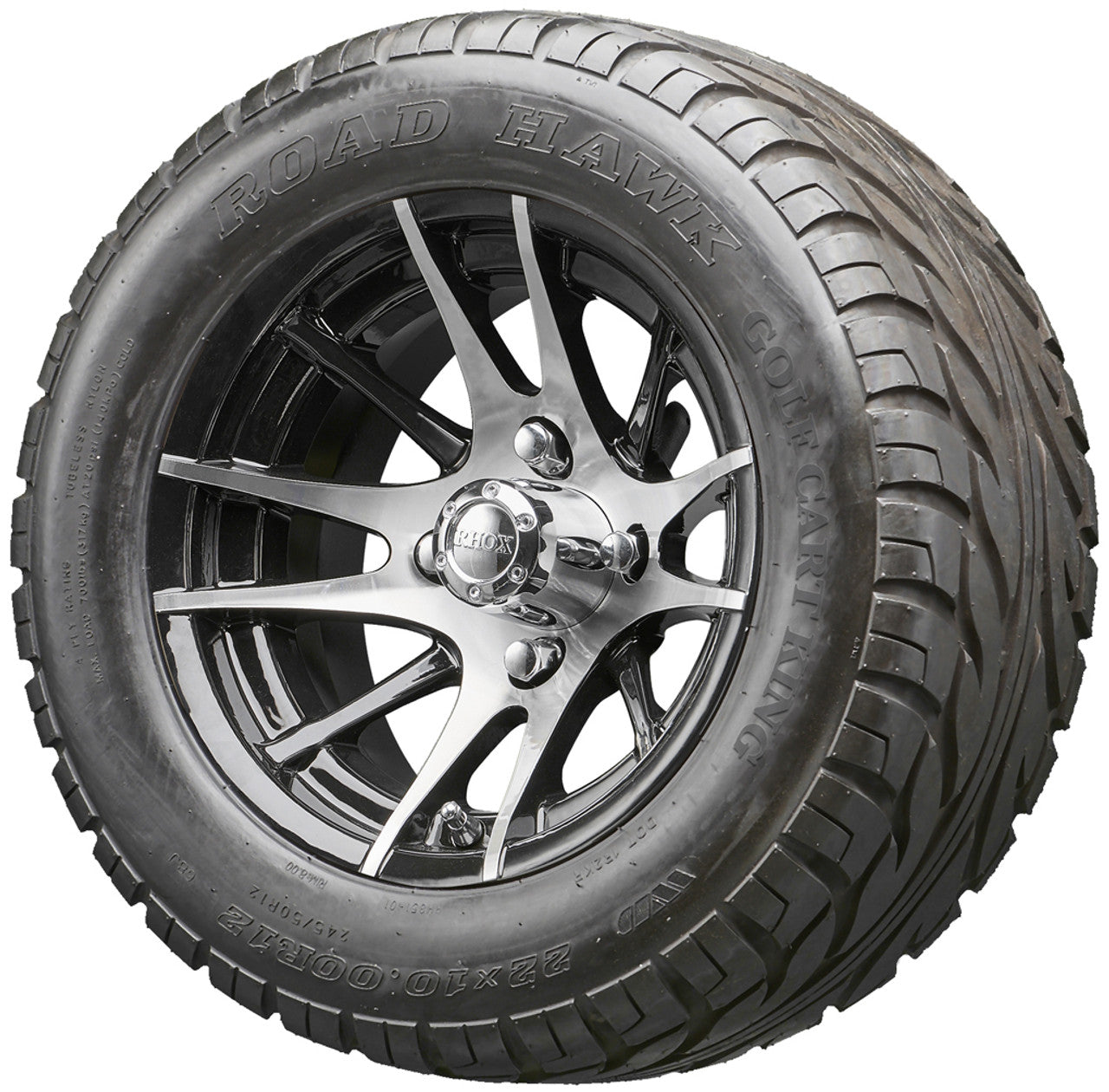 Golf Cart Wheels and Tires - RHOX RX101 Machined 12" - All-Terrain