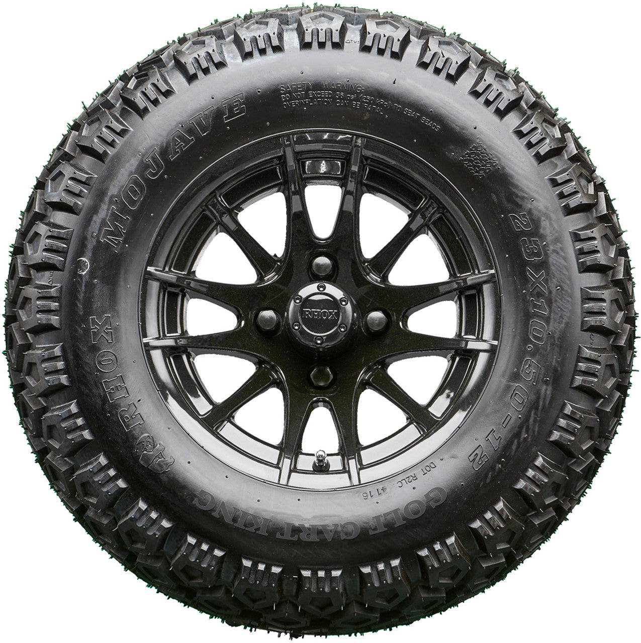 Golf Cart Wheels and Tires - RHOX RX104 Black 12" - All-Terrain