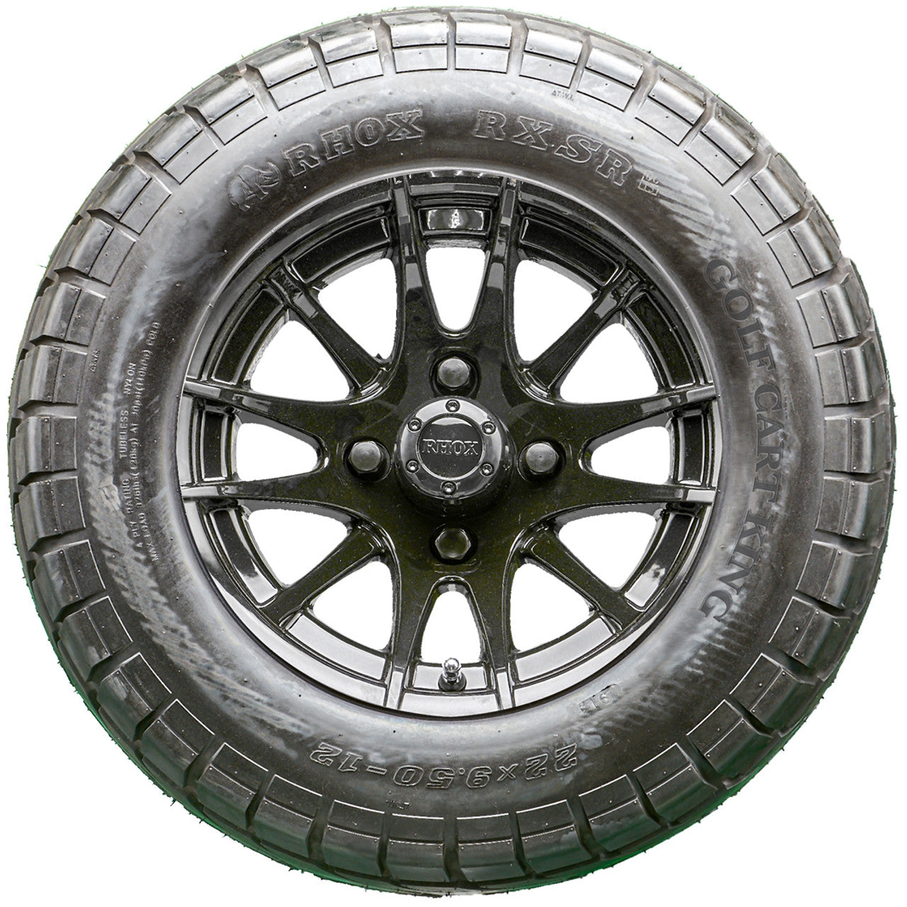Golf Cart Wheels and Tires - RHOX RX104 Black 12" - All-Terrain