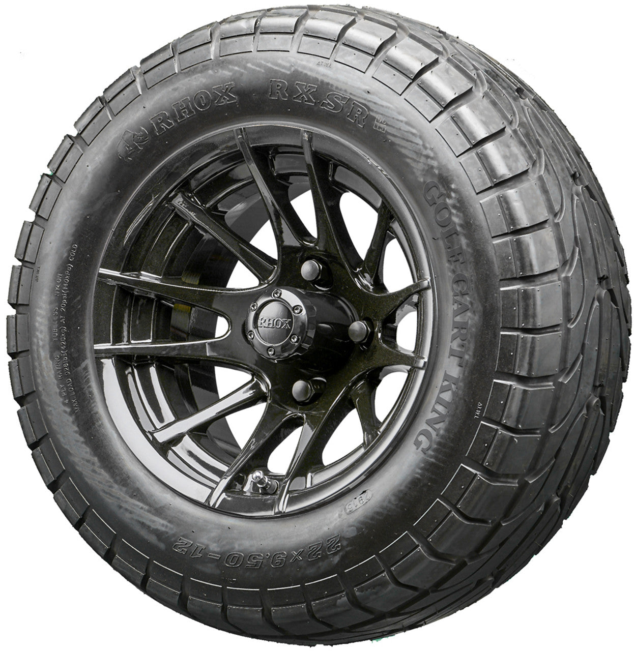 Golf Cart Wheels and Tires - RHOX RX104 Black 12" - All-Terrain