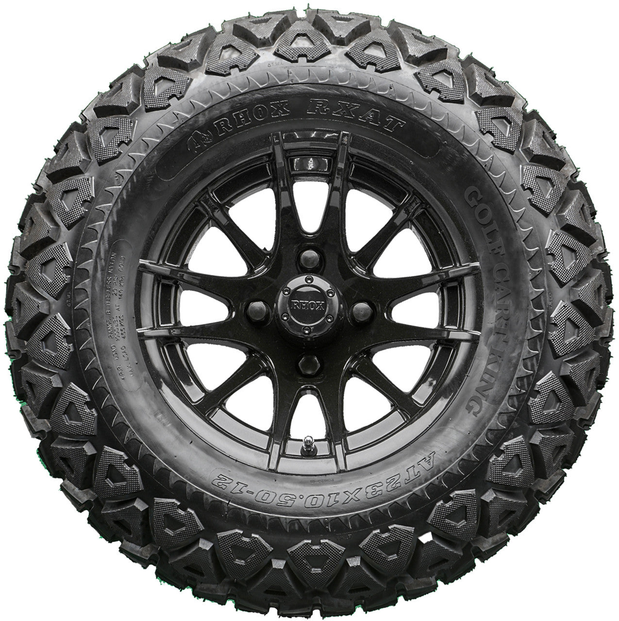 Golf Cart Wheels and Tires - RHOX RX104 Black 12" - All-Terrain