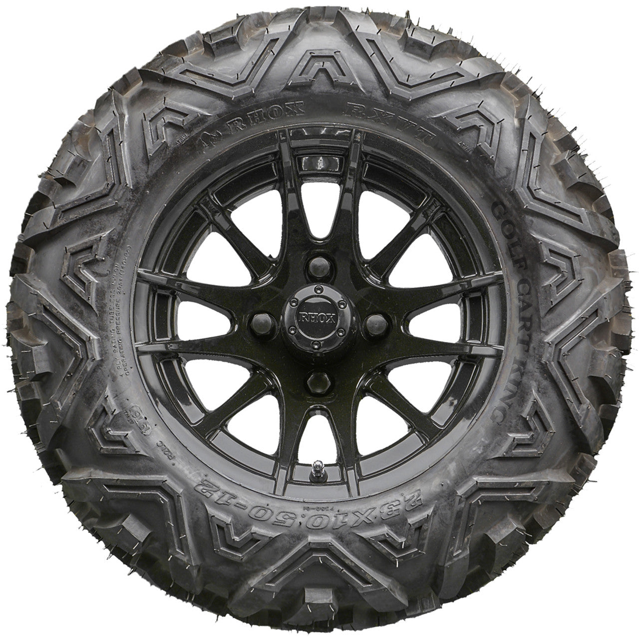 Golf Cart Wheels and Tires - RHOX RX104 Black 12" - All-Terrain