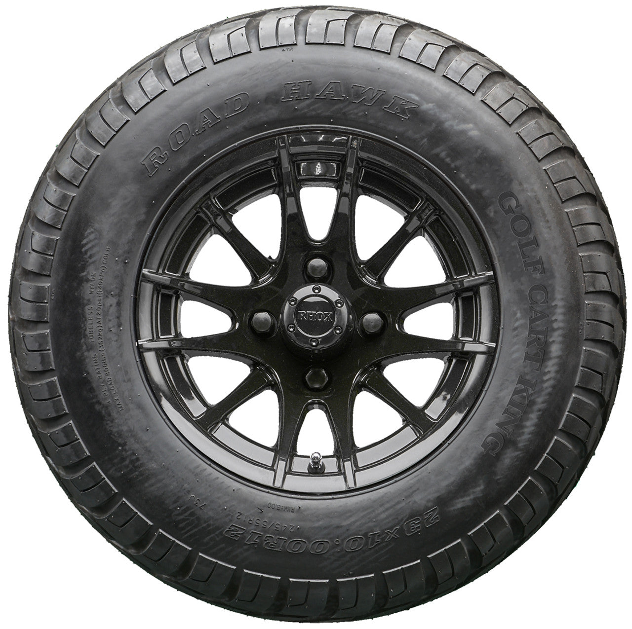 Golf Cart Wheels and Tires - RHOX RX104 Black 12" - All-Terrain