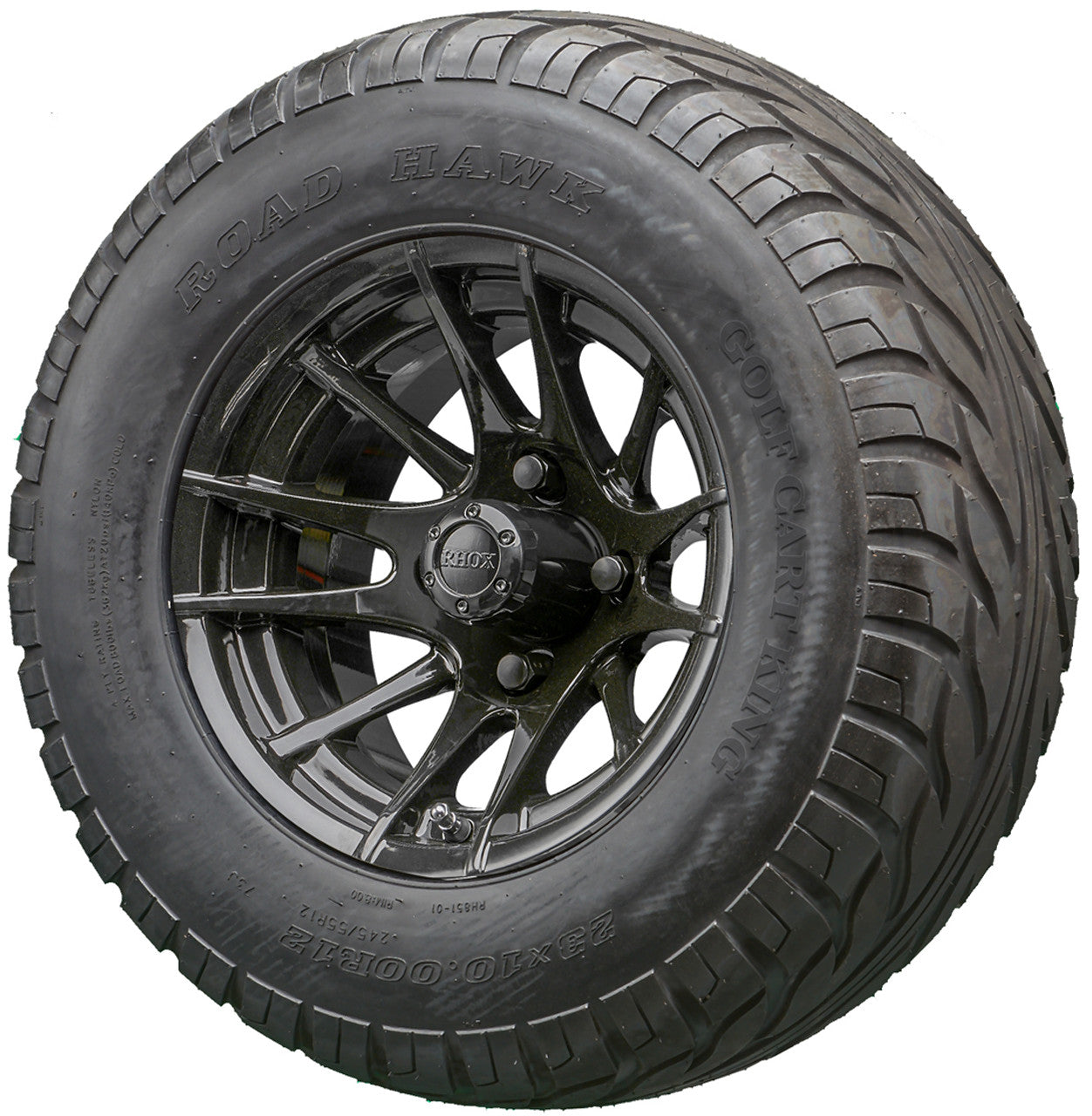 Golf Cart Wheels and Tires - RHOX RX104 Black 12" - All-Terrain