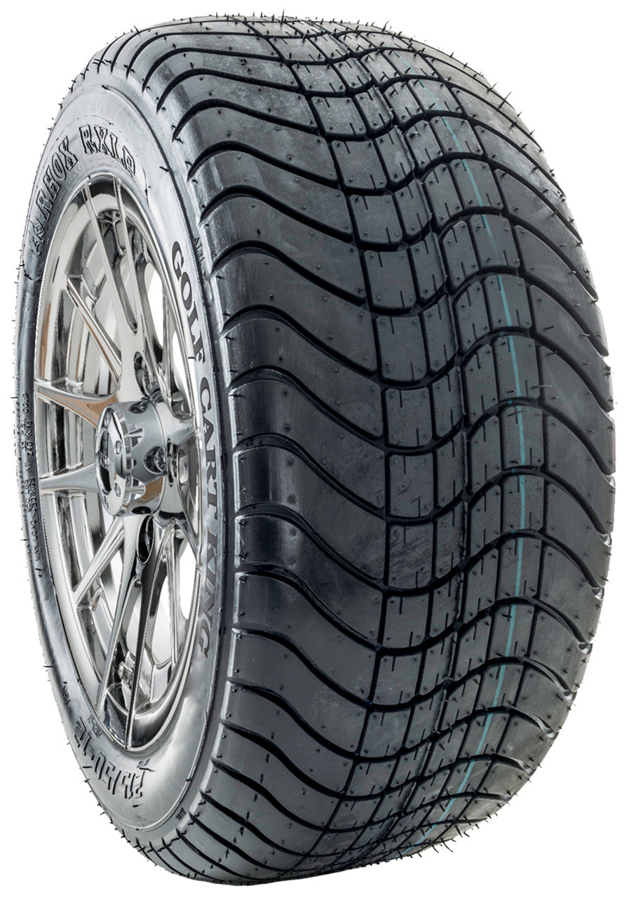 12" RHOX RX107 Chrome Wheels  ET-0 and LowPro Tires Combo