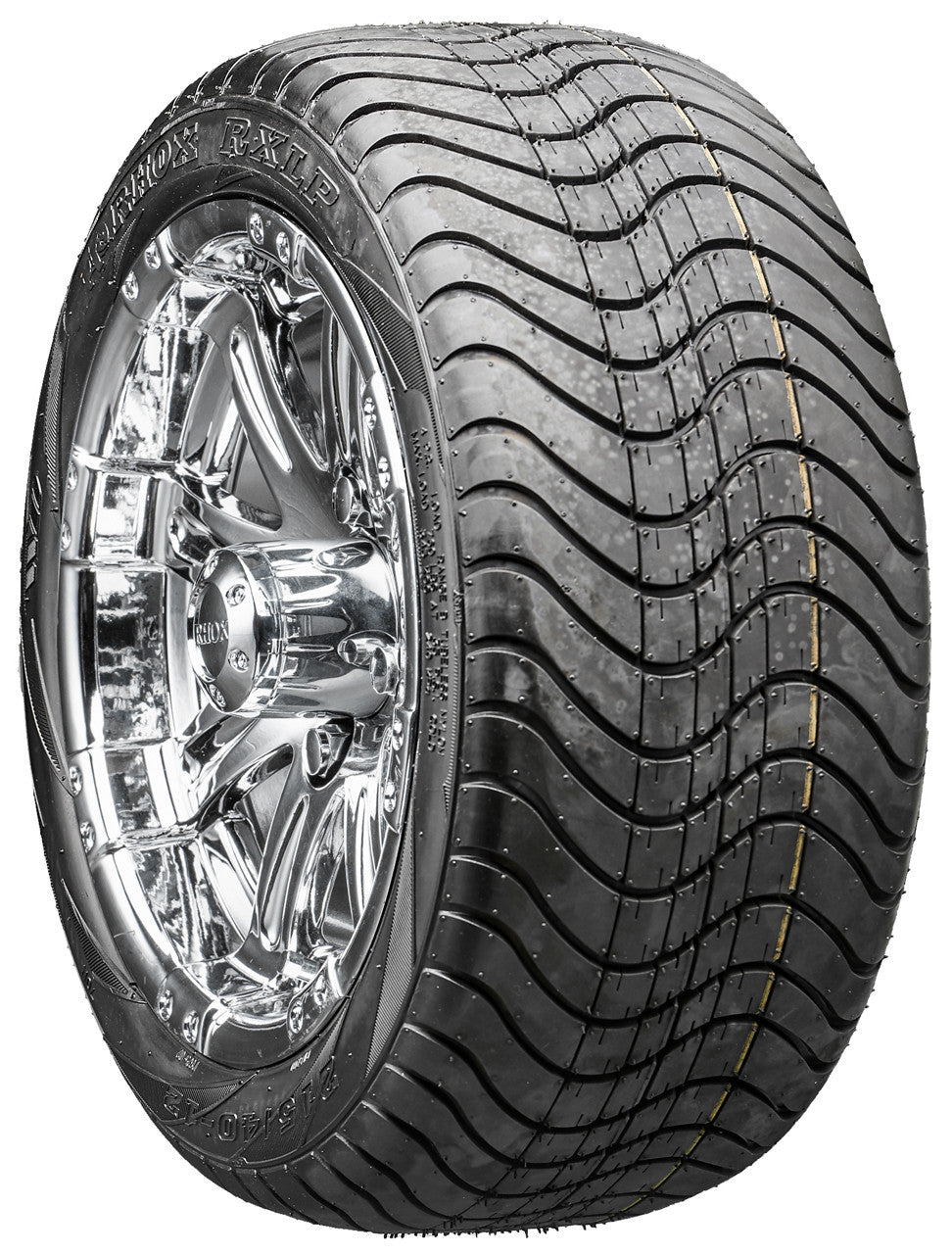 12" RHOX RX170 Chrome Wheels  ET-0 and LowPro Tires Combo