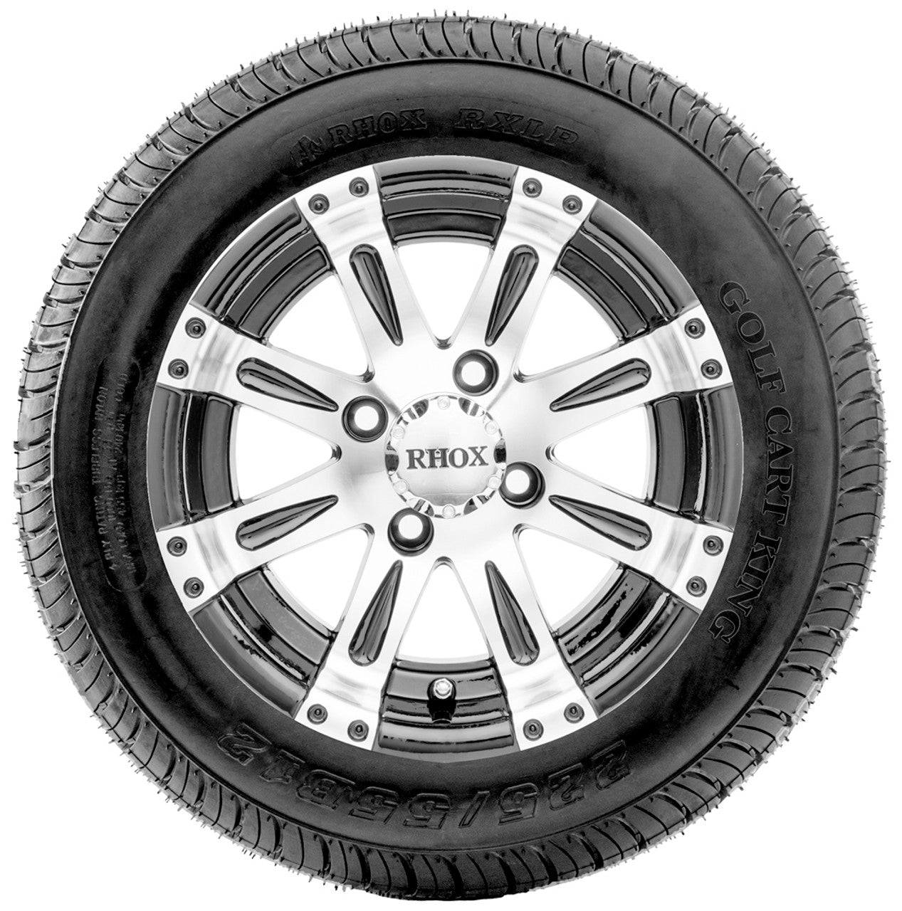 12" RHOX RX171 Machined Wheels  ET-0 and LowPro Tires Combo
