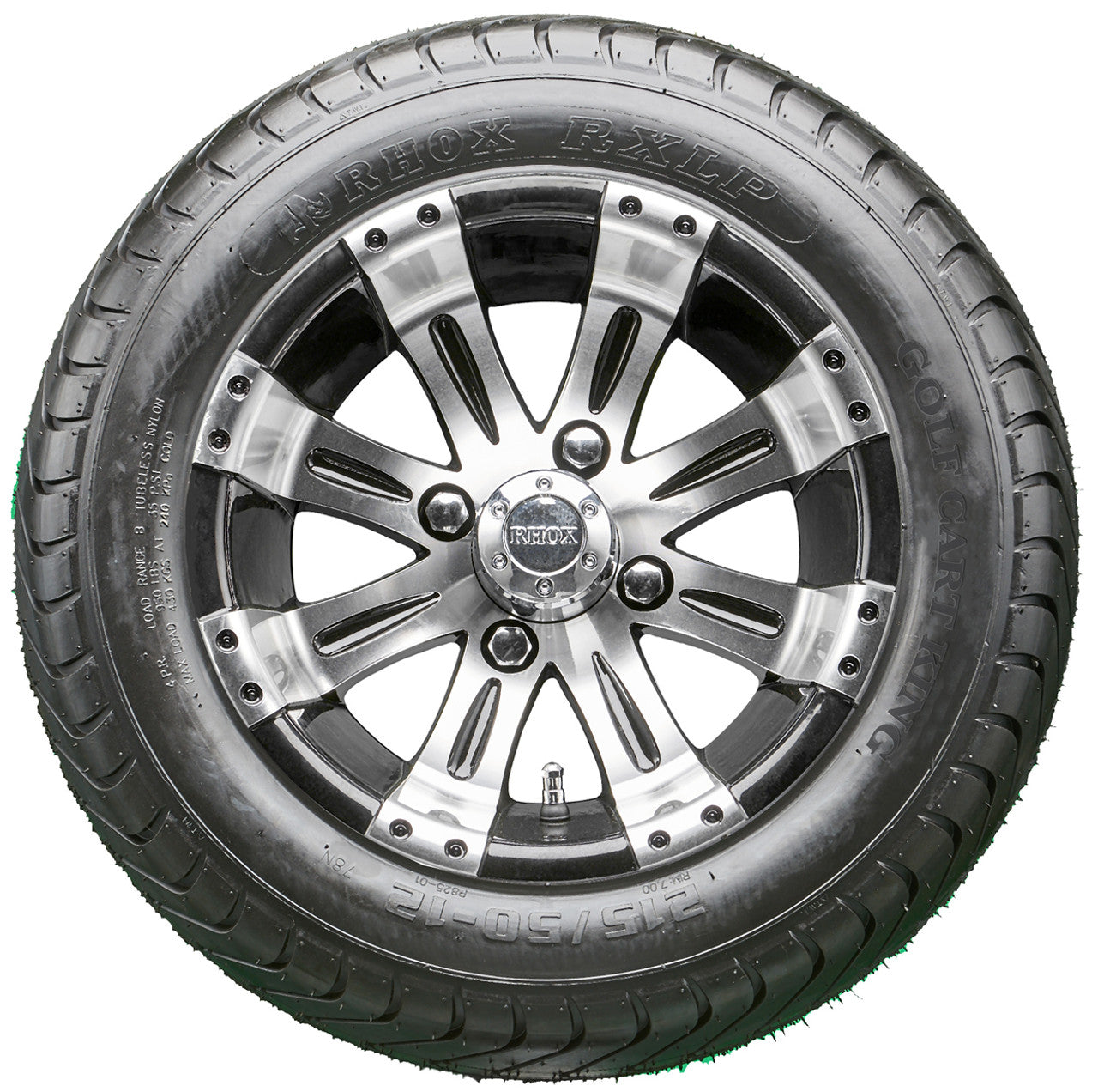 12" RHOX RX180 Machined Wheels and LowPro Tires Combo