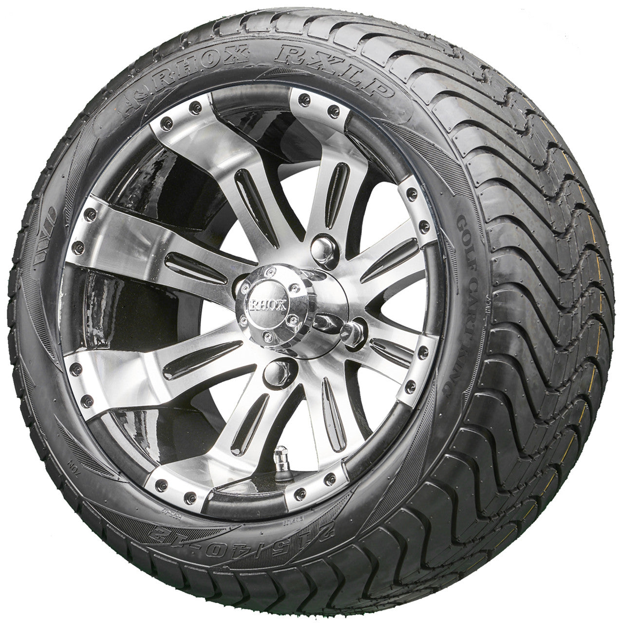 12" RHOX RX180 Machined Wheels and LowPro Tires Combo