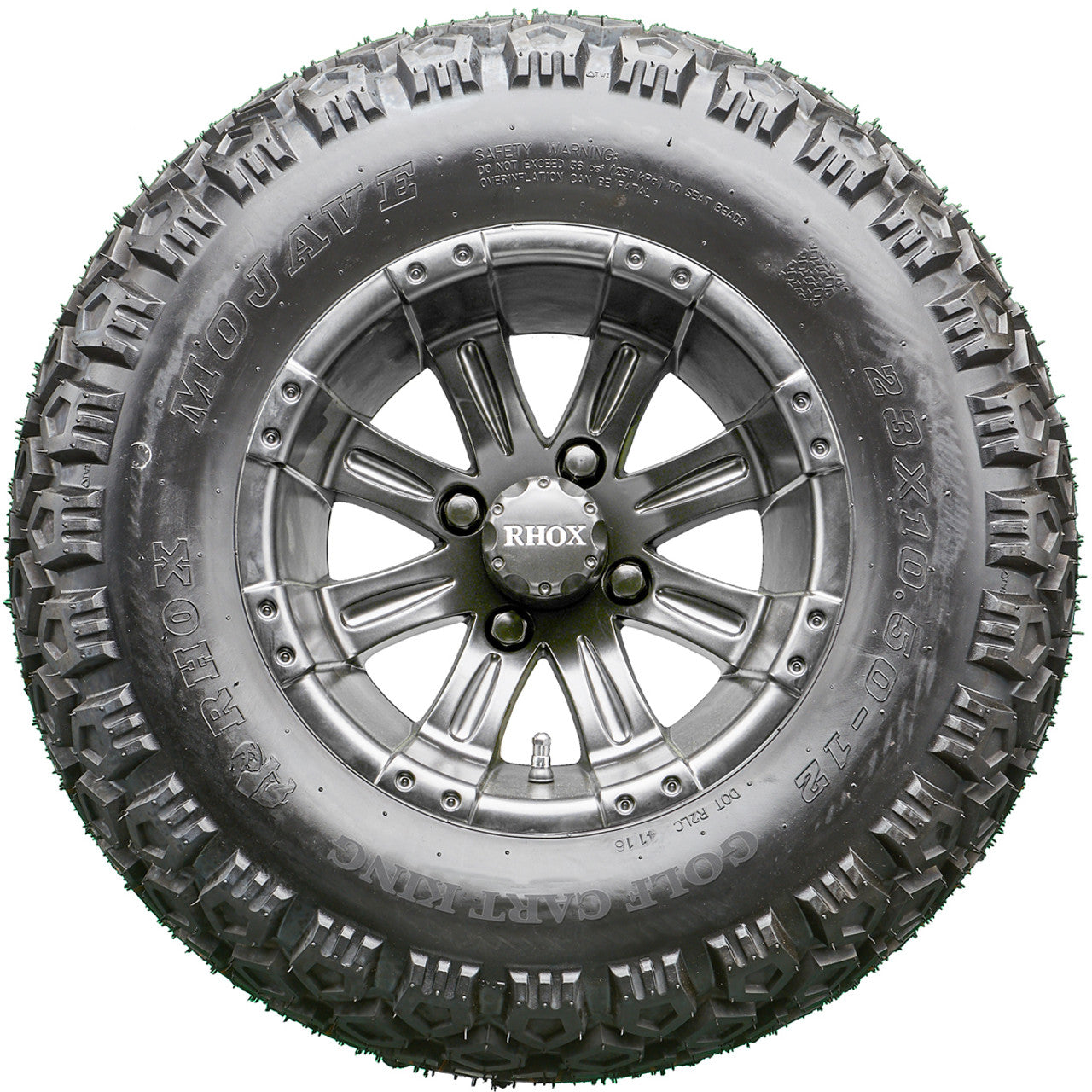 Golf Cart Wheels and Tires - RHOX RX184 Black 12" - All-Terrain