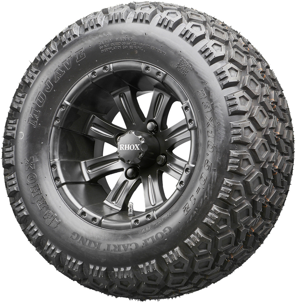 Golf Cart Wheels and Tires - RHOX RX184 Black 12" - All-Terrain