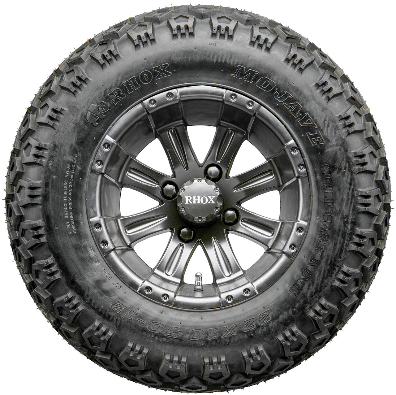 Golf Cart Wheels and Tires - RHOX RX184 Black 12" - All-Terrain