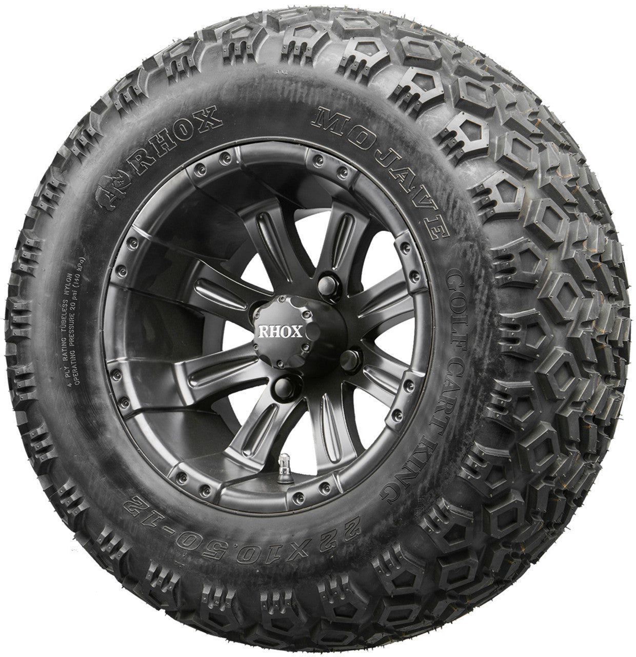 Golf Cart Wheels and Tires - RHOX RX184 Black 12" - All-Terrain