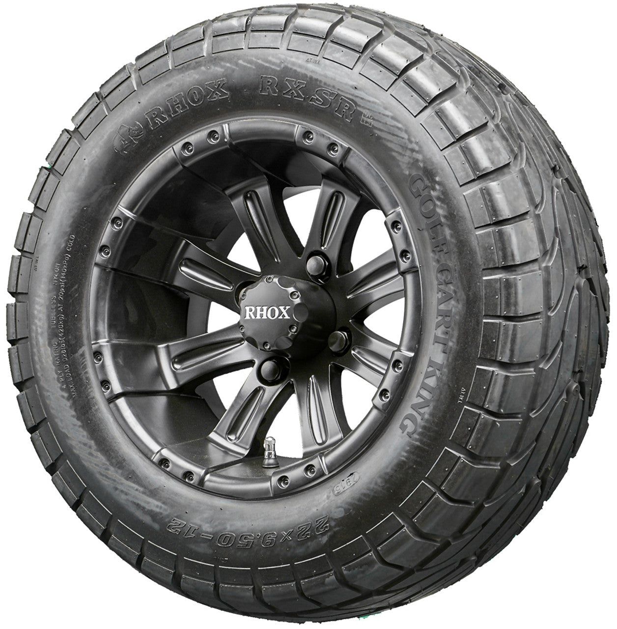 Golf Cart Wheels and Tires - RHOX RX184 Black 12" - All-Terrain